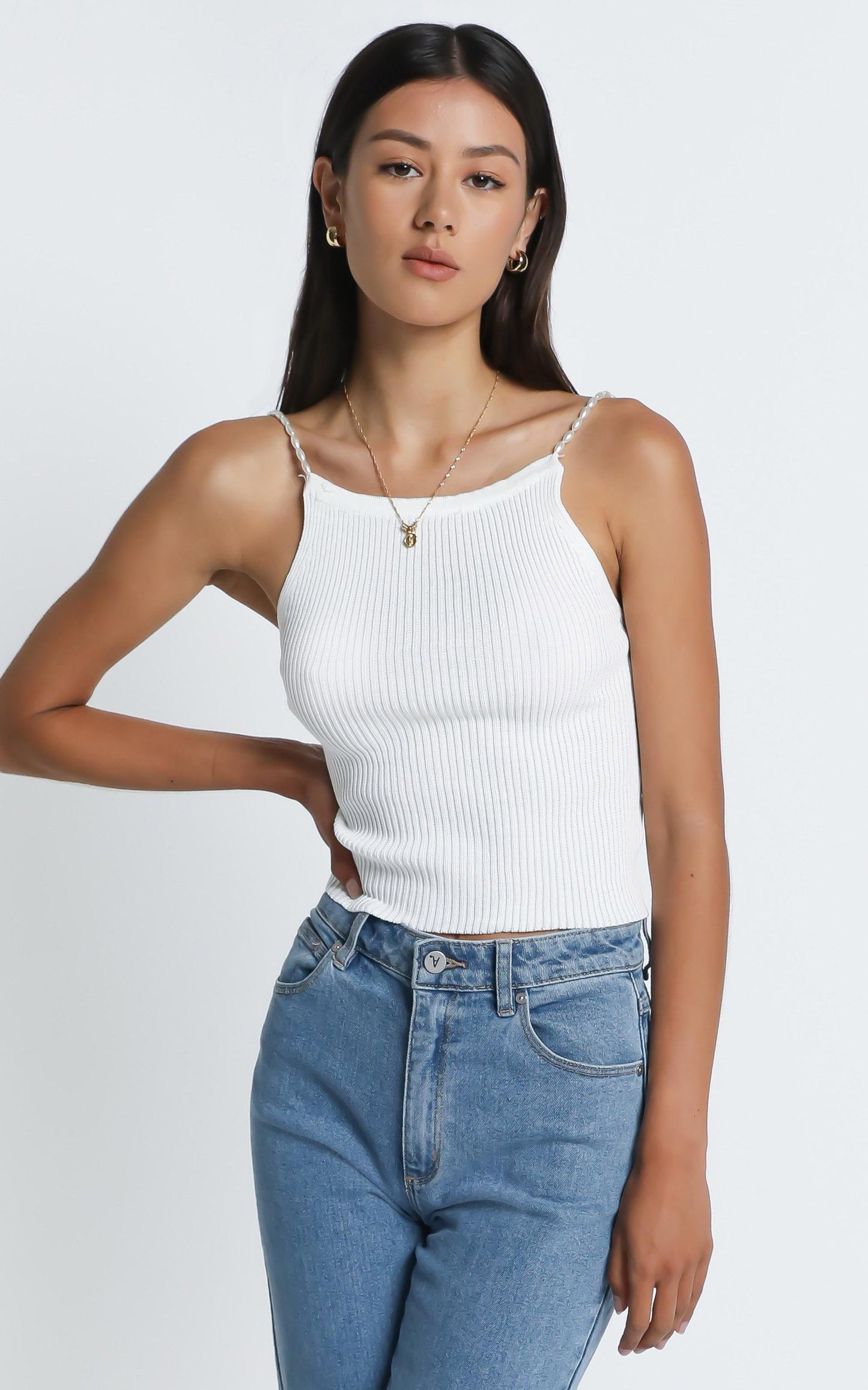 Pearl Top in White