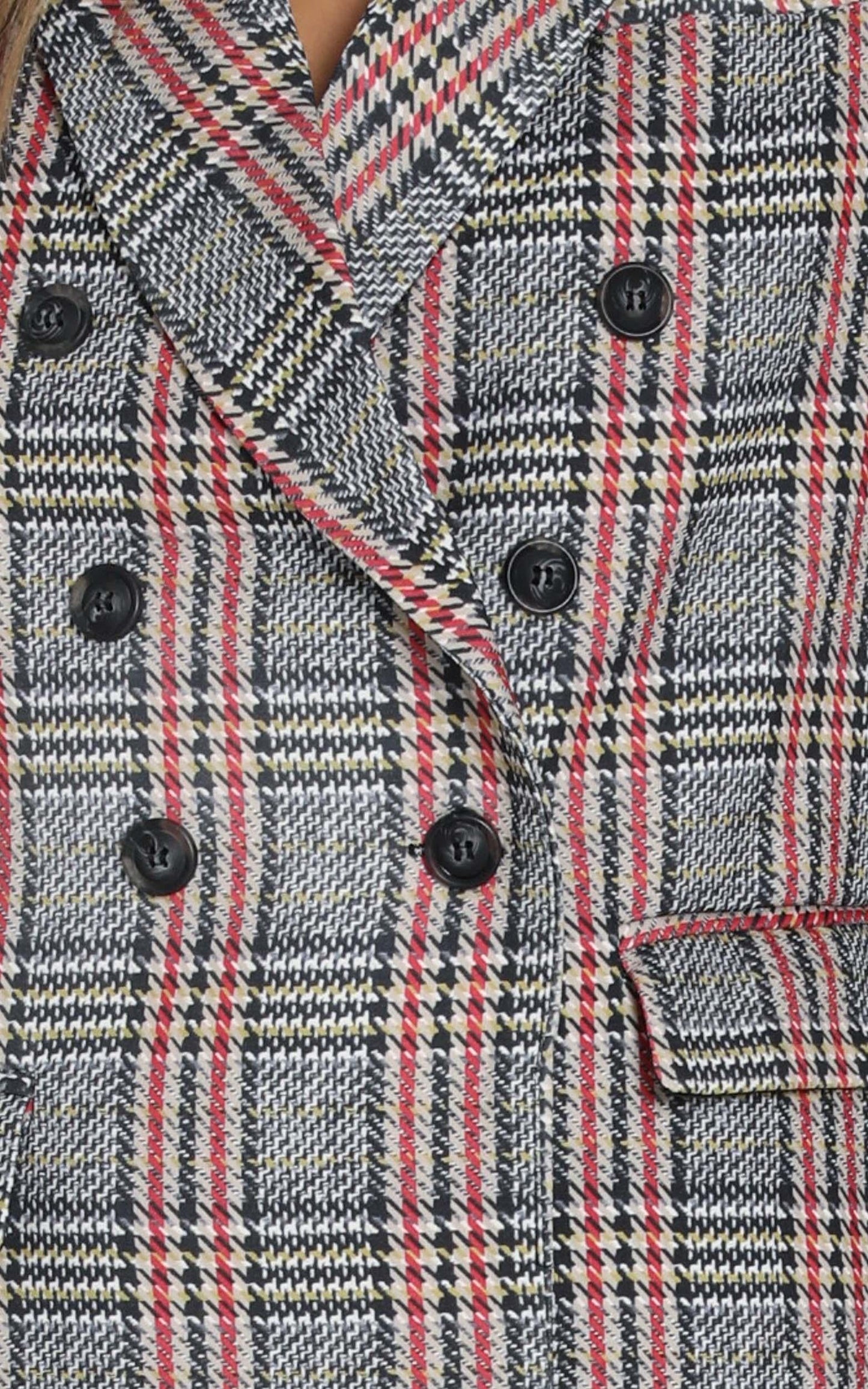 Pernille Checked Coat in Grey Check