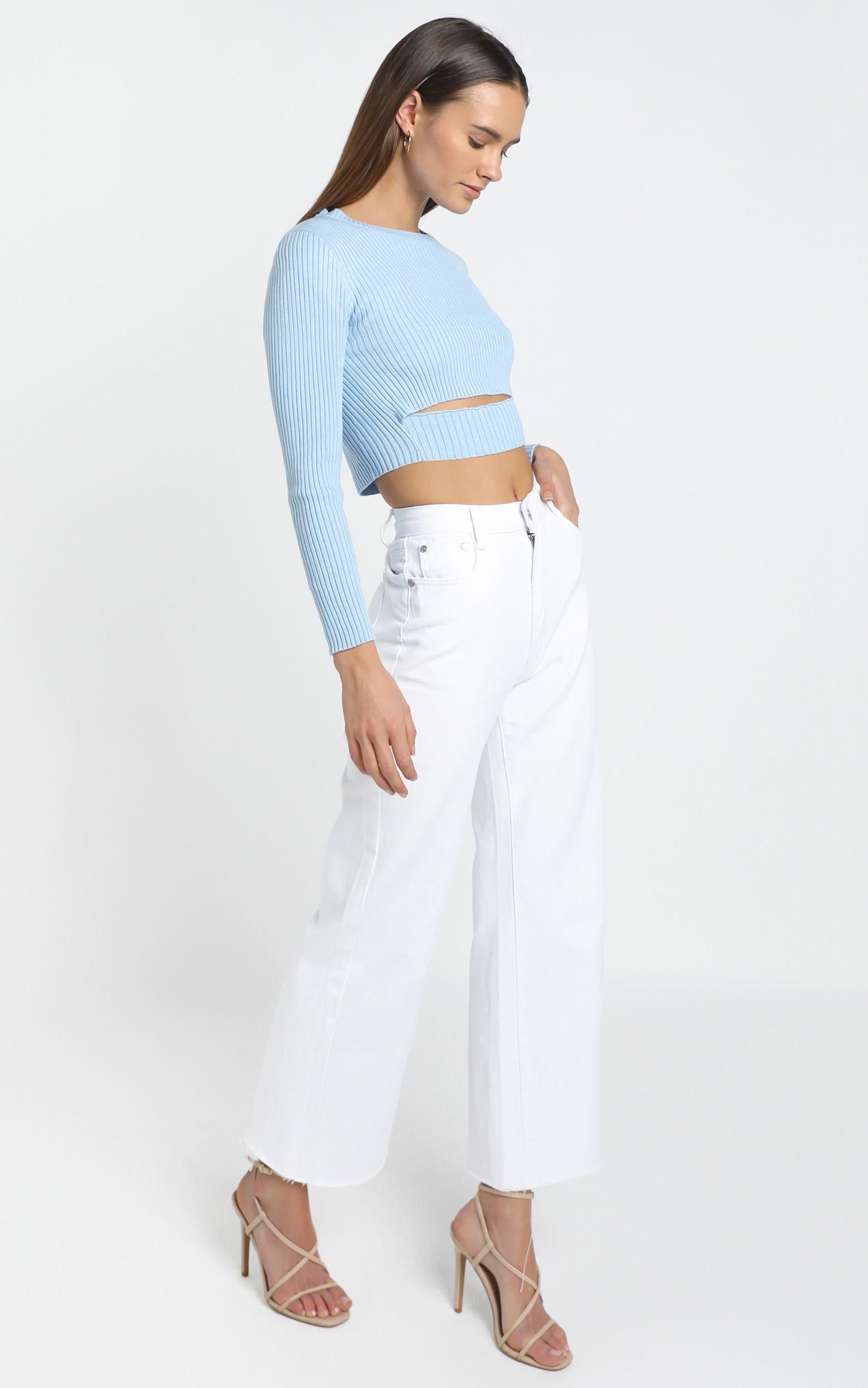 Pernille Knit Top in Baby Blue