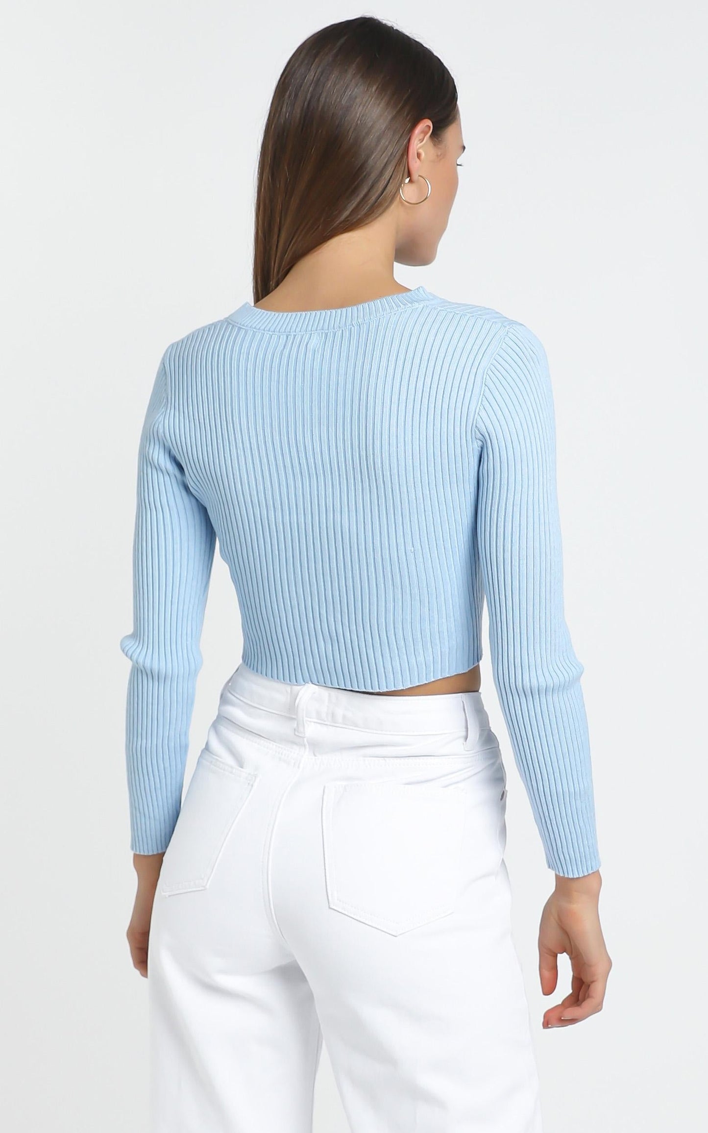 Pernille Knit Top in Baby Blue