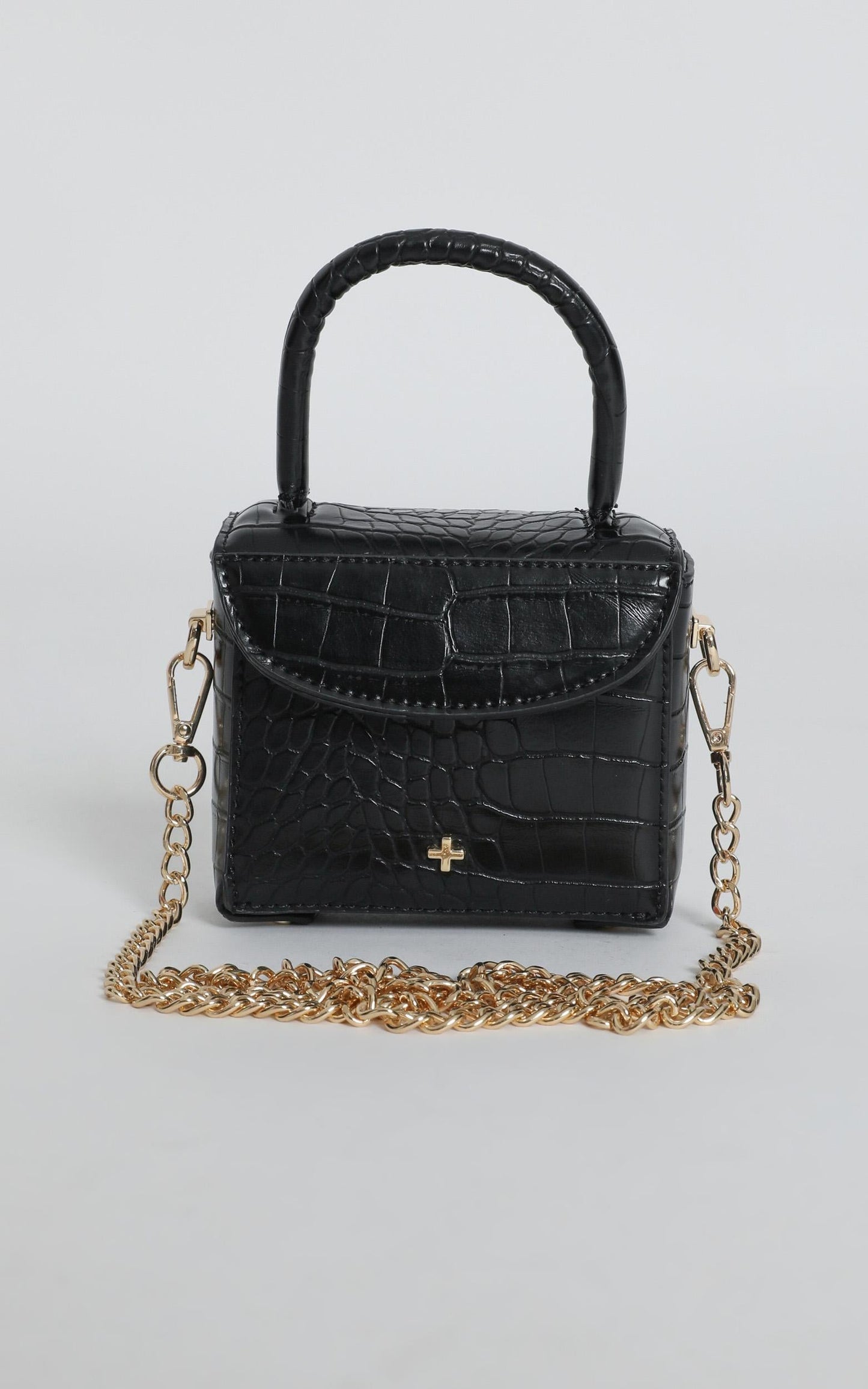 Peta and Jain - Georgia Mini Chain Bag In Black Croc