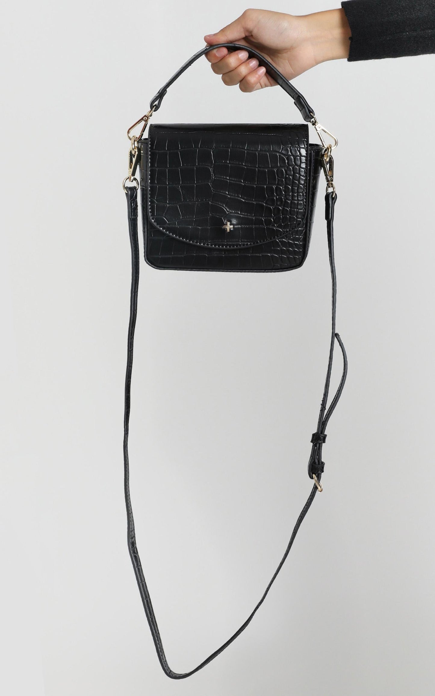 Peta and Jain - Camryn Crossbody Bag In Black Croc