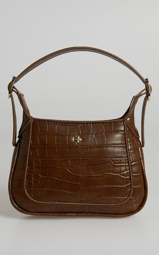Peta and Jain - Gaga Bag in Chocolate Croc