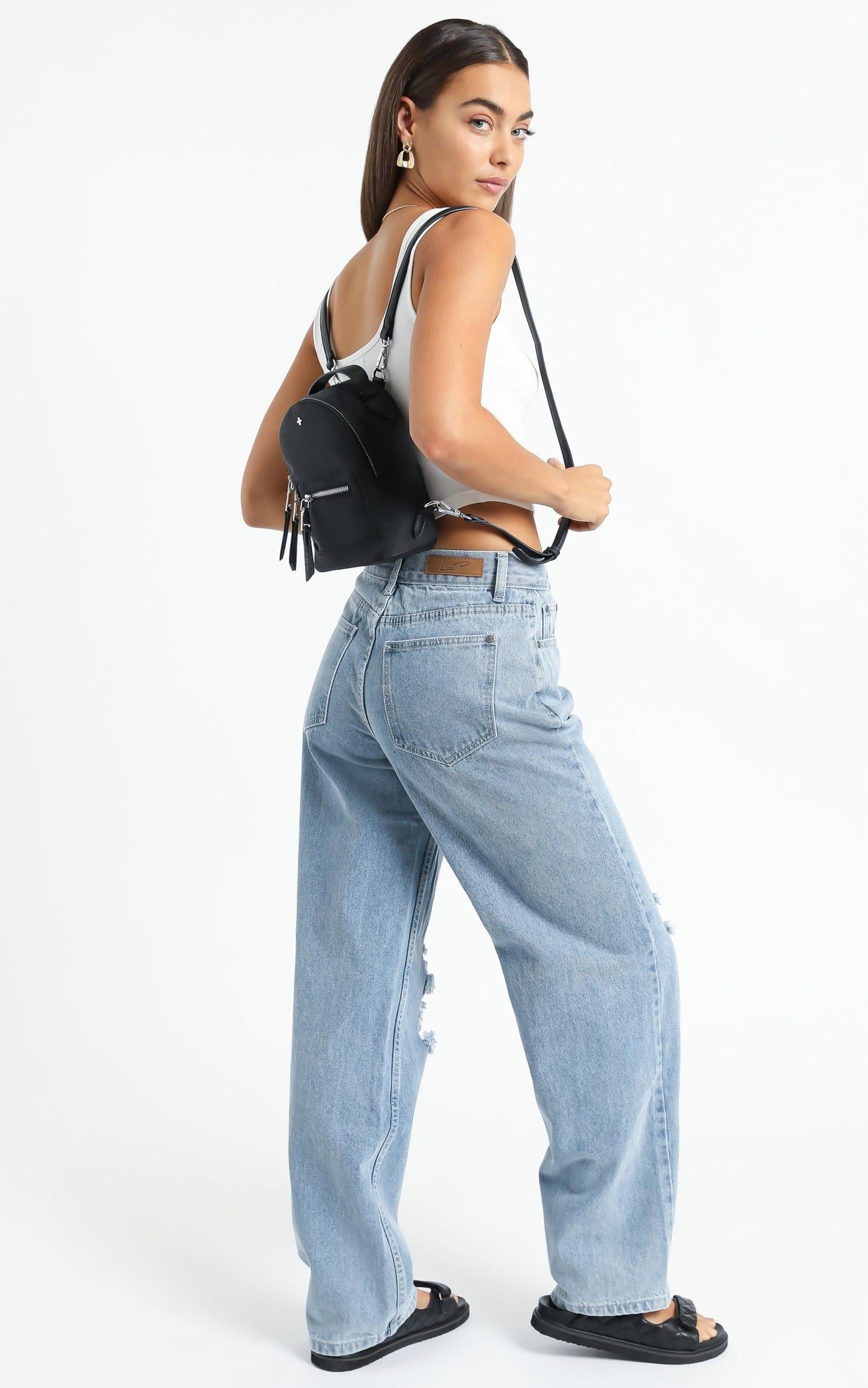 Peta and Jain - Zoe Mini Backpack in Black Nylon