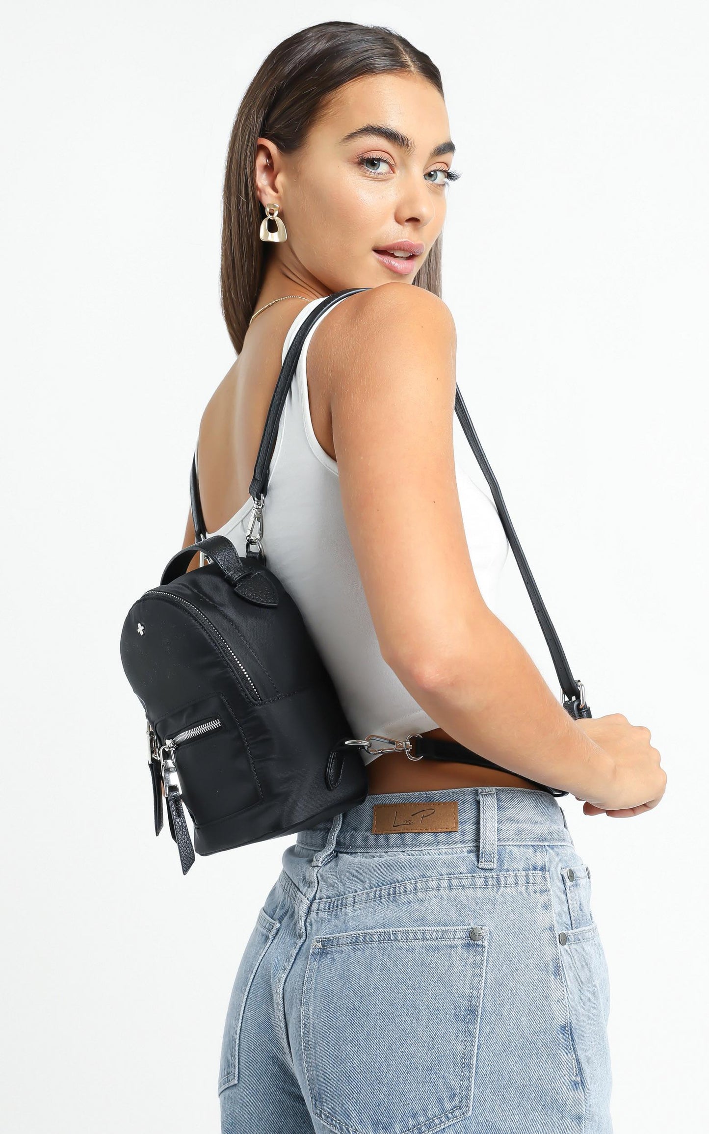 Peta and Jain - Zoe Mini Backpack in Black Nylon