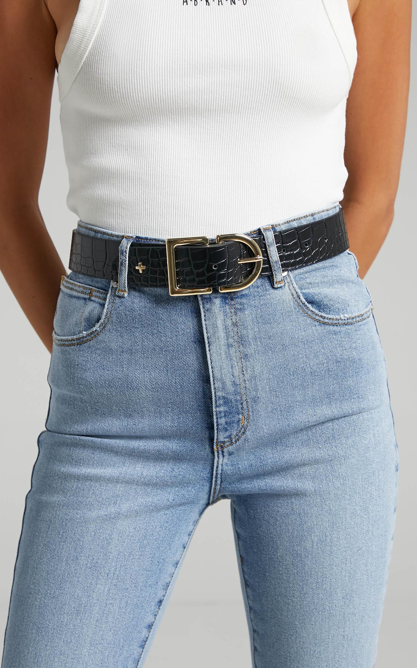 Peta and Jain - Colby Belt in Black Gold
