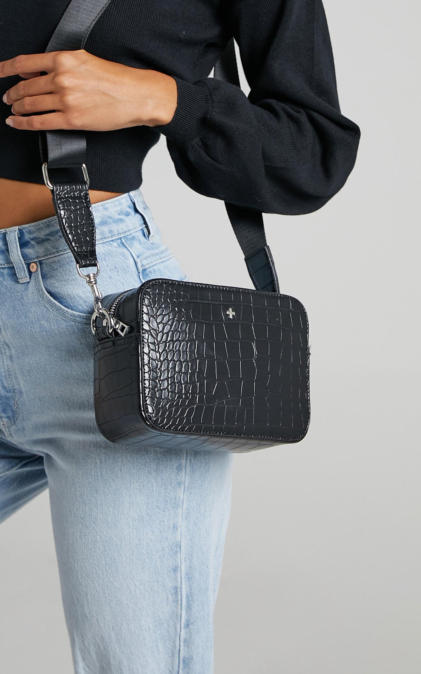 Peta and Jain - Tammy Bag in Black Croc