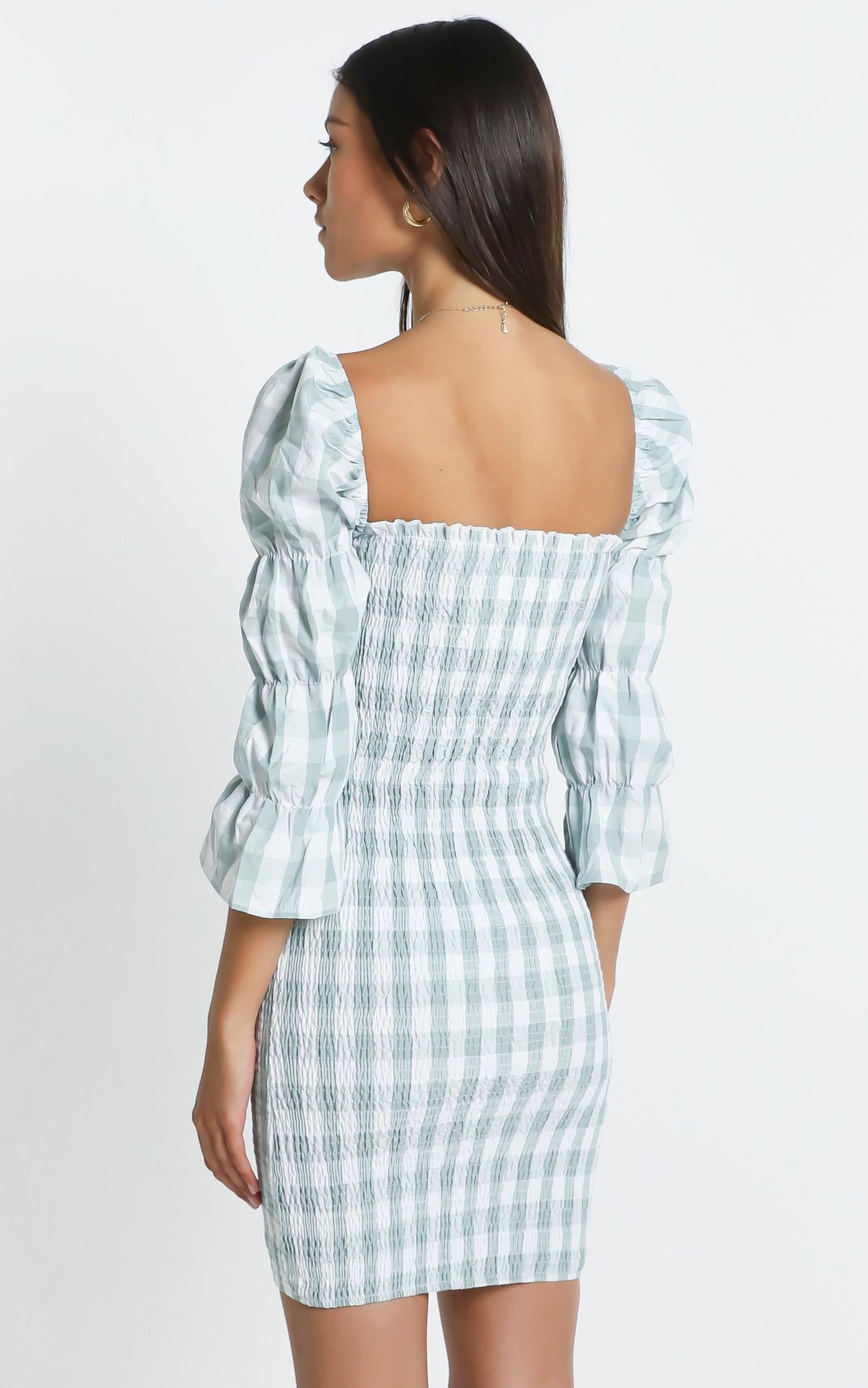 Peters Dress in Sage Check
