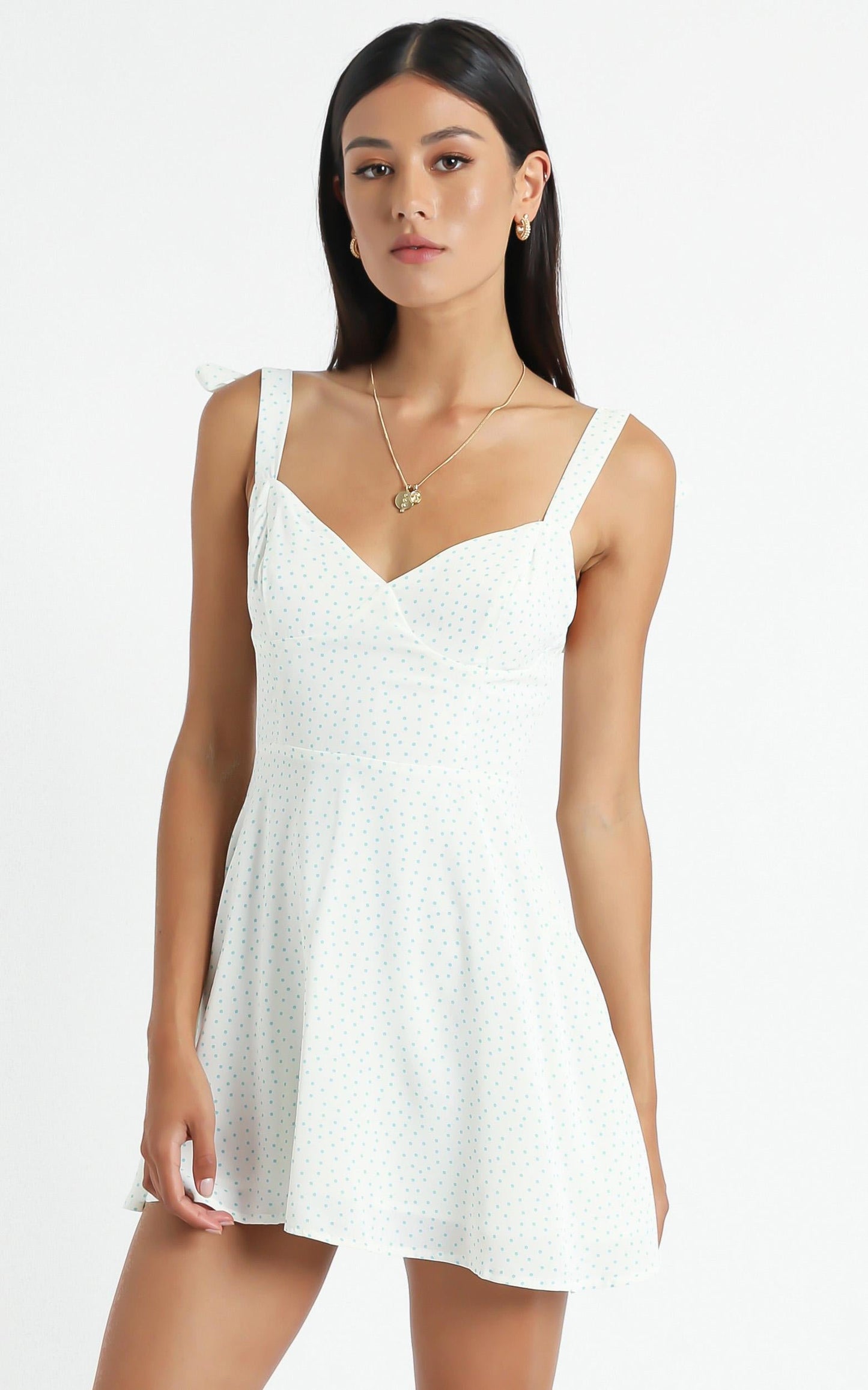 Picardy Dress in Green Polka Dot