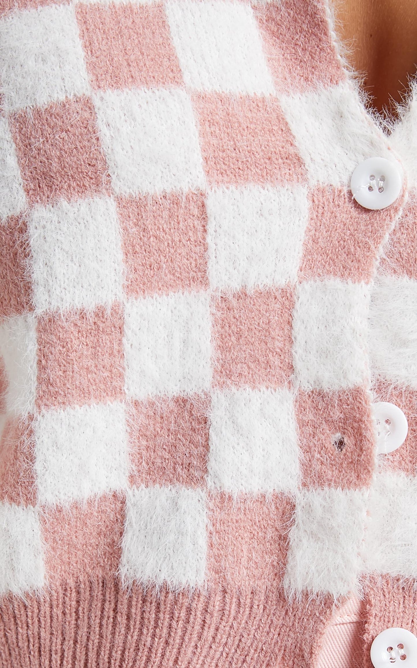 Lylah Cardigan in Pink Check