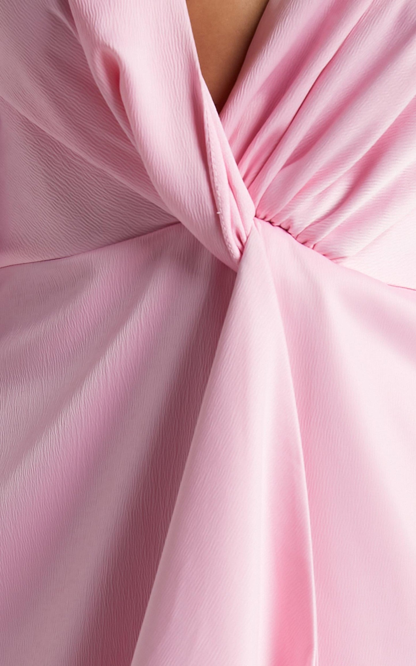 Stop Thinking About It Dress in Pink Satin