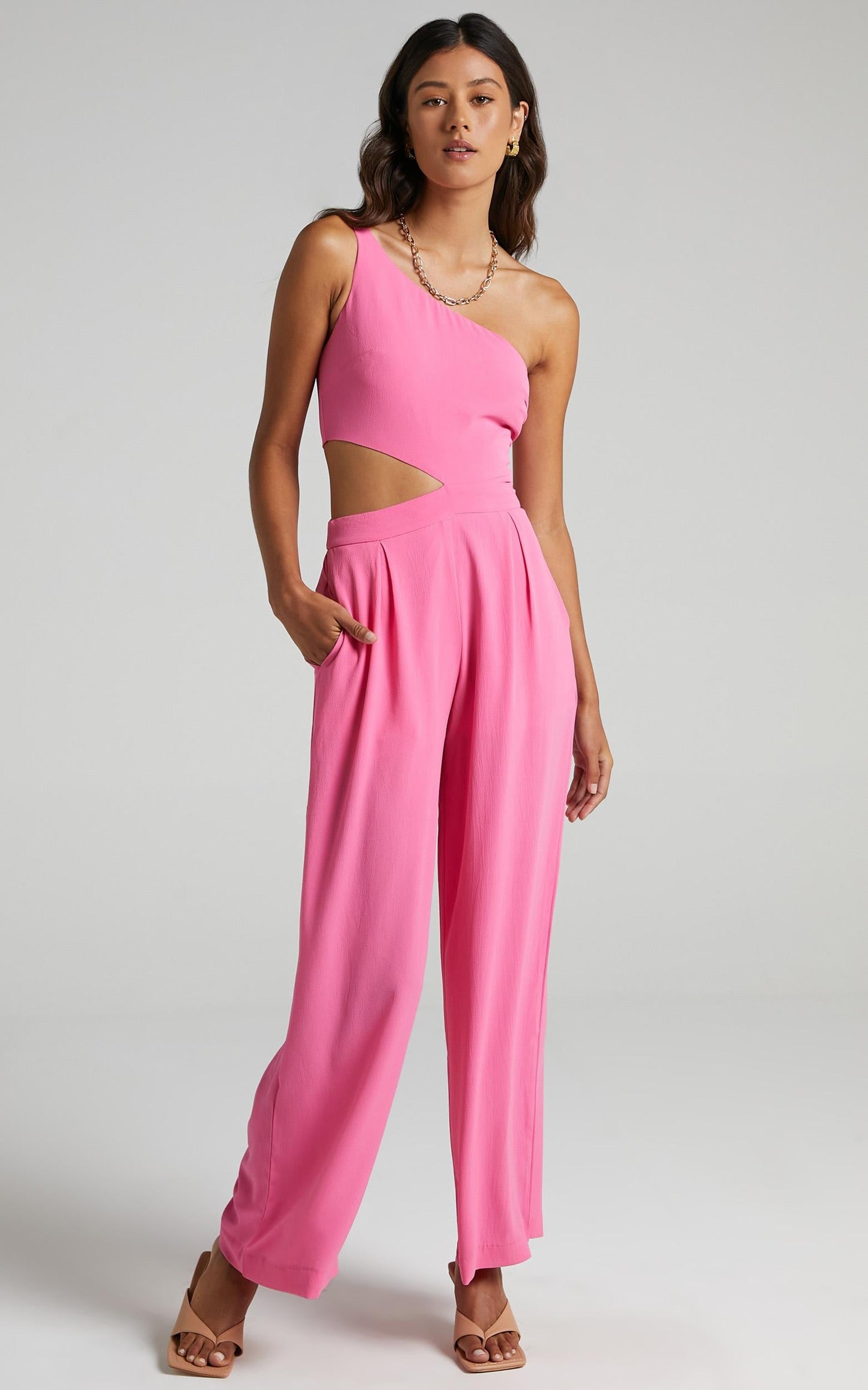 Beautiful Darkness Jumpsuit in Bubblegum Pink
