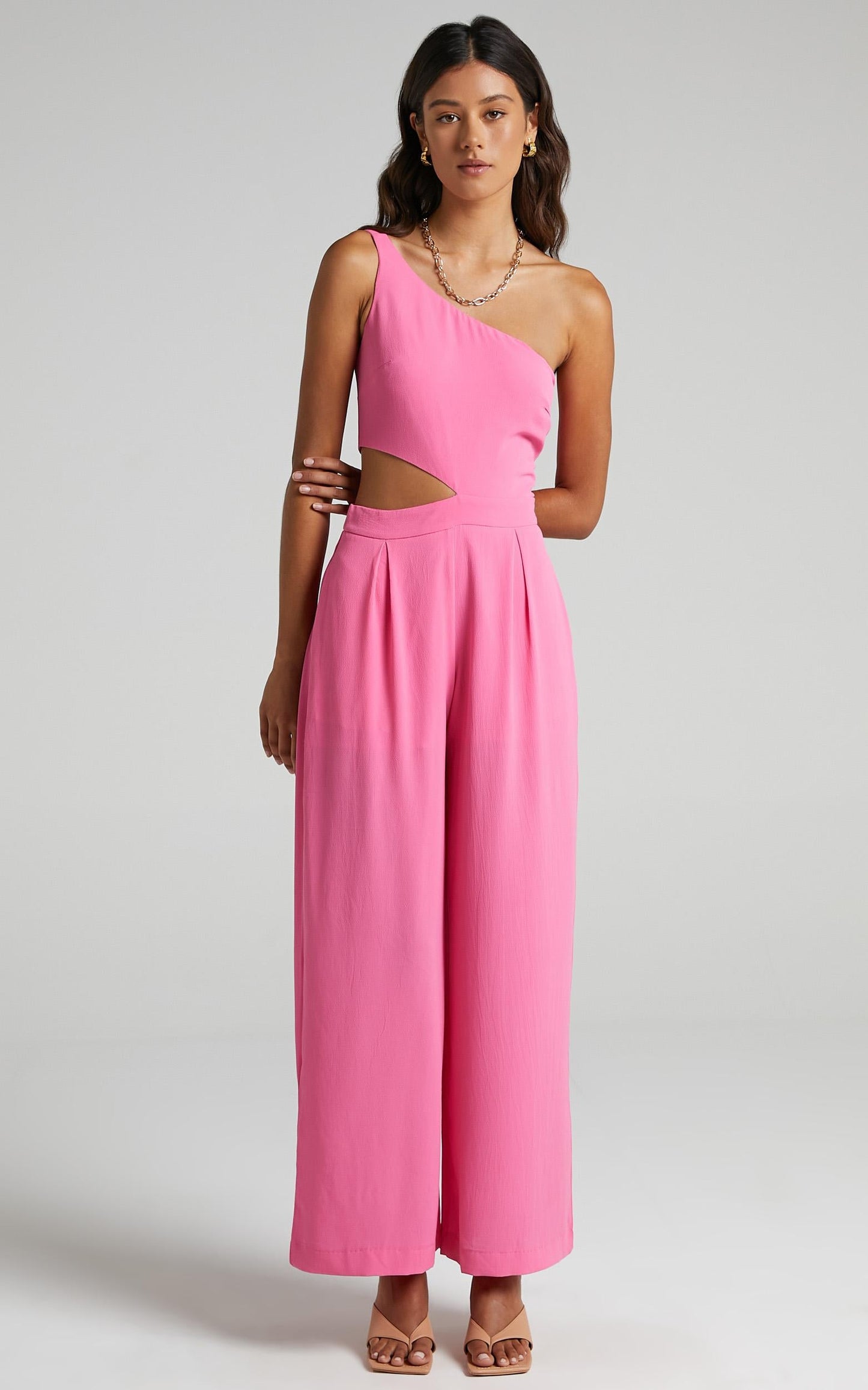 Beautiful Darkness Jumpsuit in Bubblegum Pink
