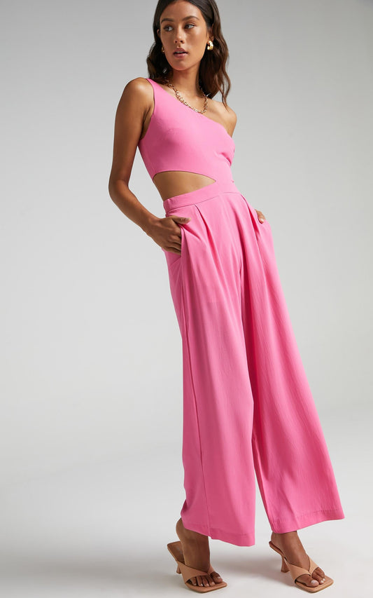Beautiful Darkness Jumpsuit in Bubblegum Pink