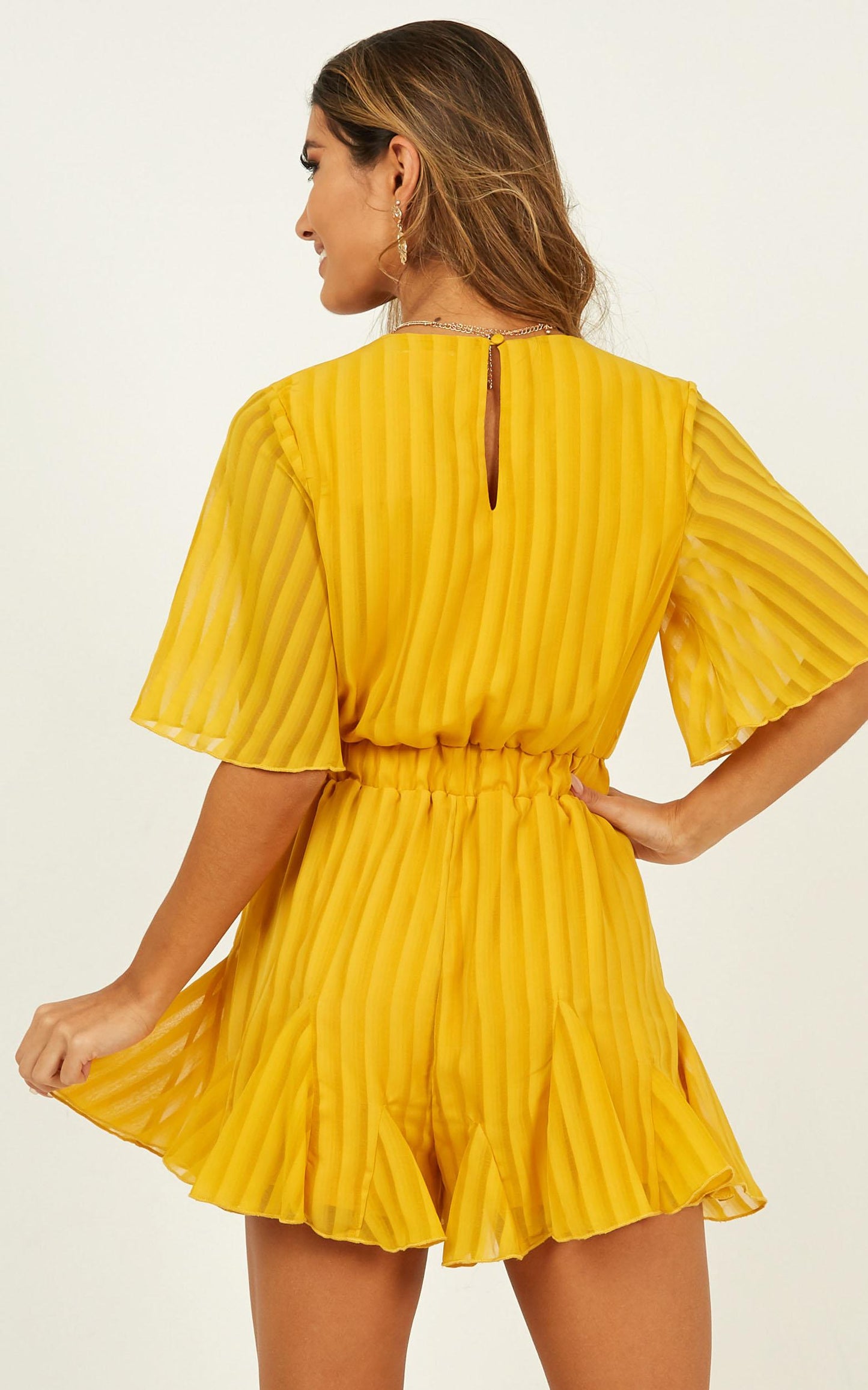 Play On My Heart Playsuit in Mustard