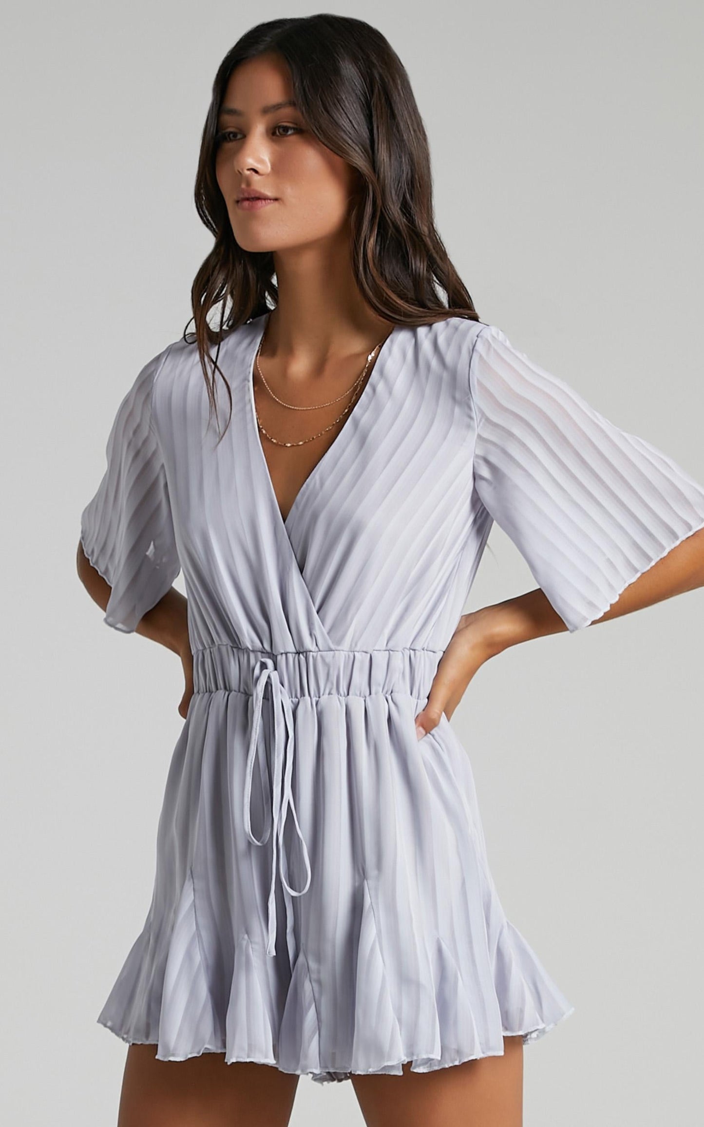 Play On My Heart Playsuit in Light Blue