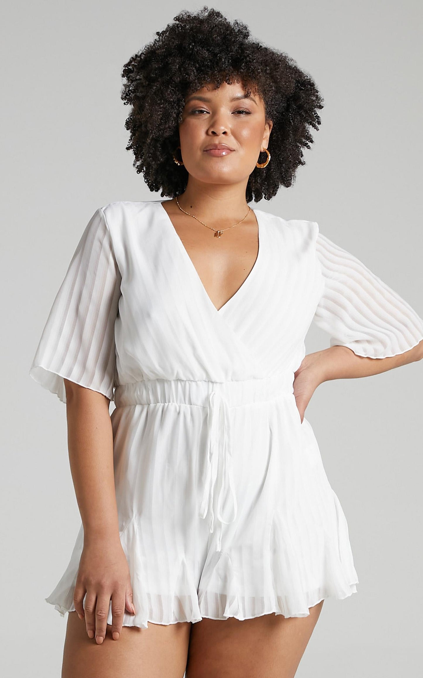 Play On My Heart Playsuit in White