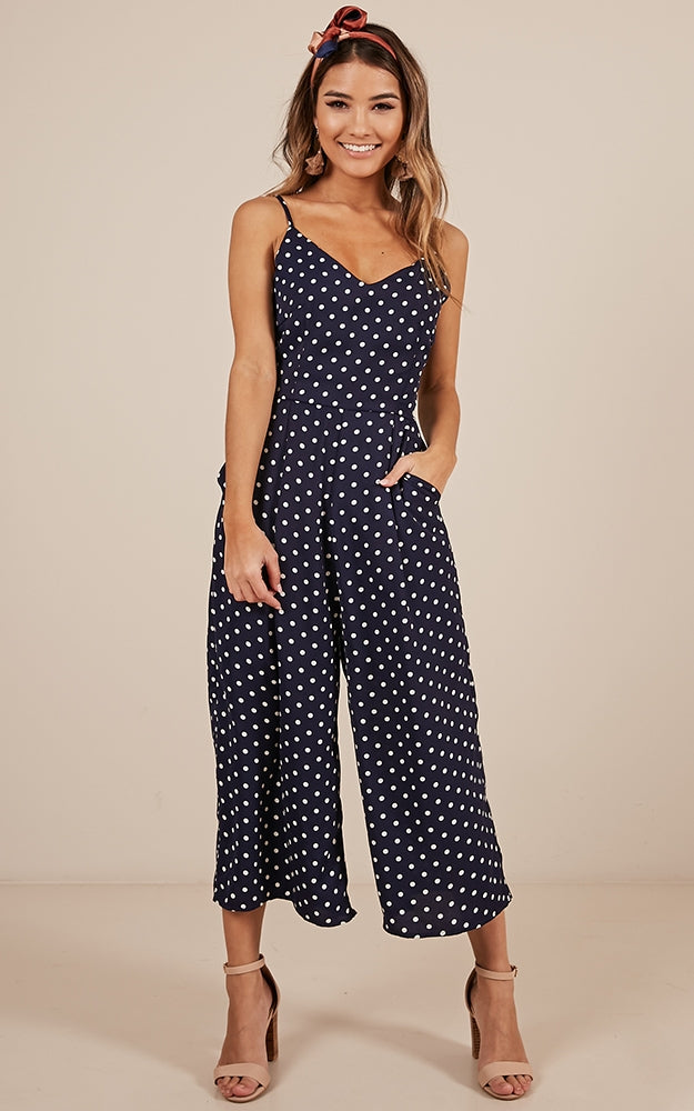Dreamy Days Jumpsuit In Navy Spot