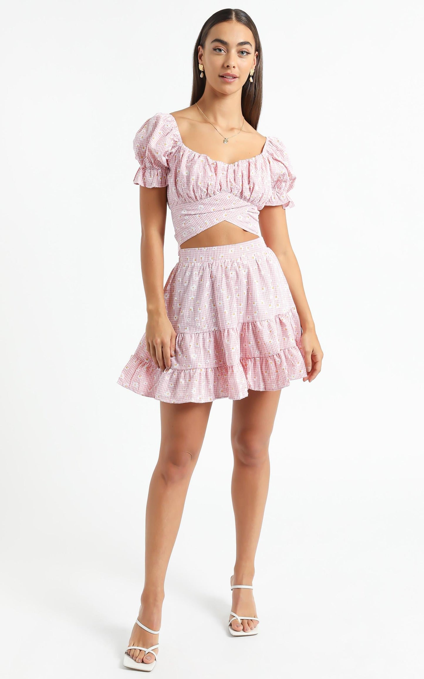 Polly Two Piece Set in Red Gingham