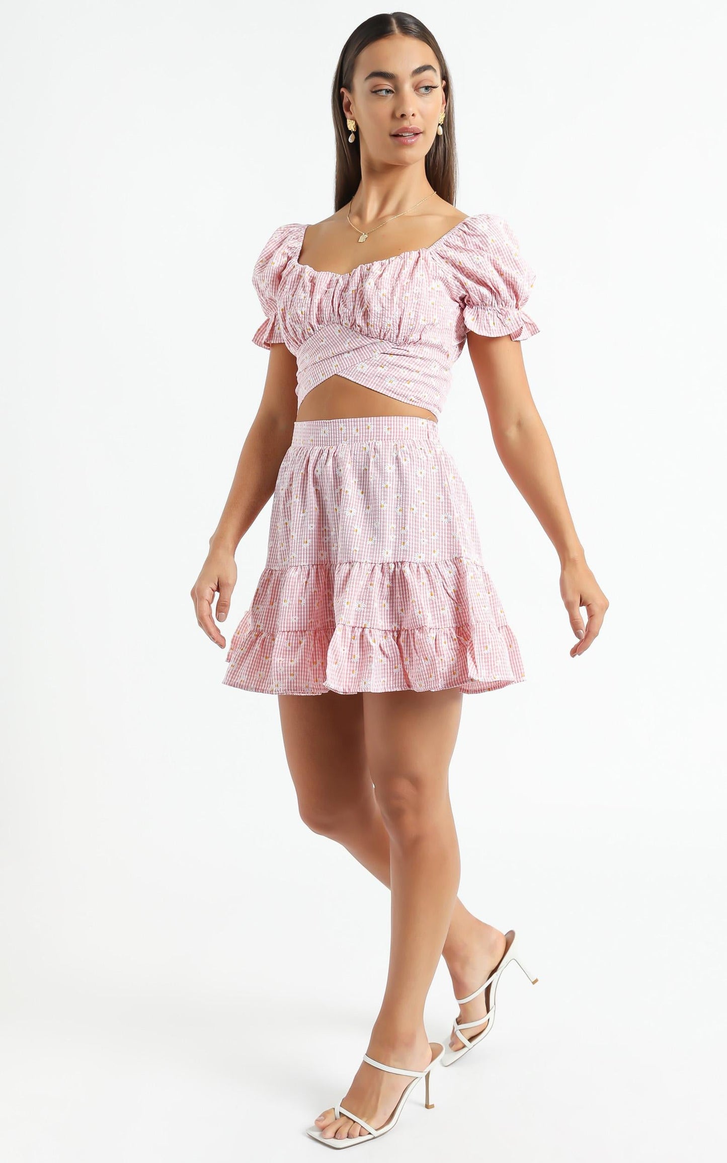Polly Two Piece Set in Red Gingham