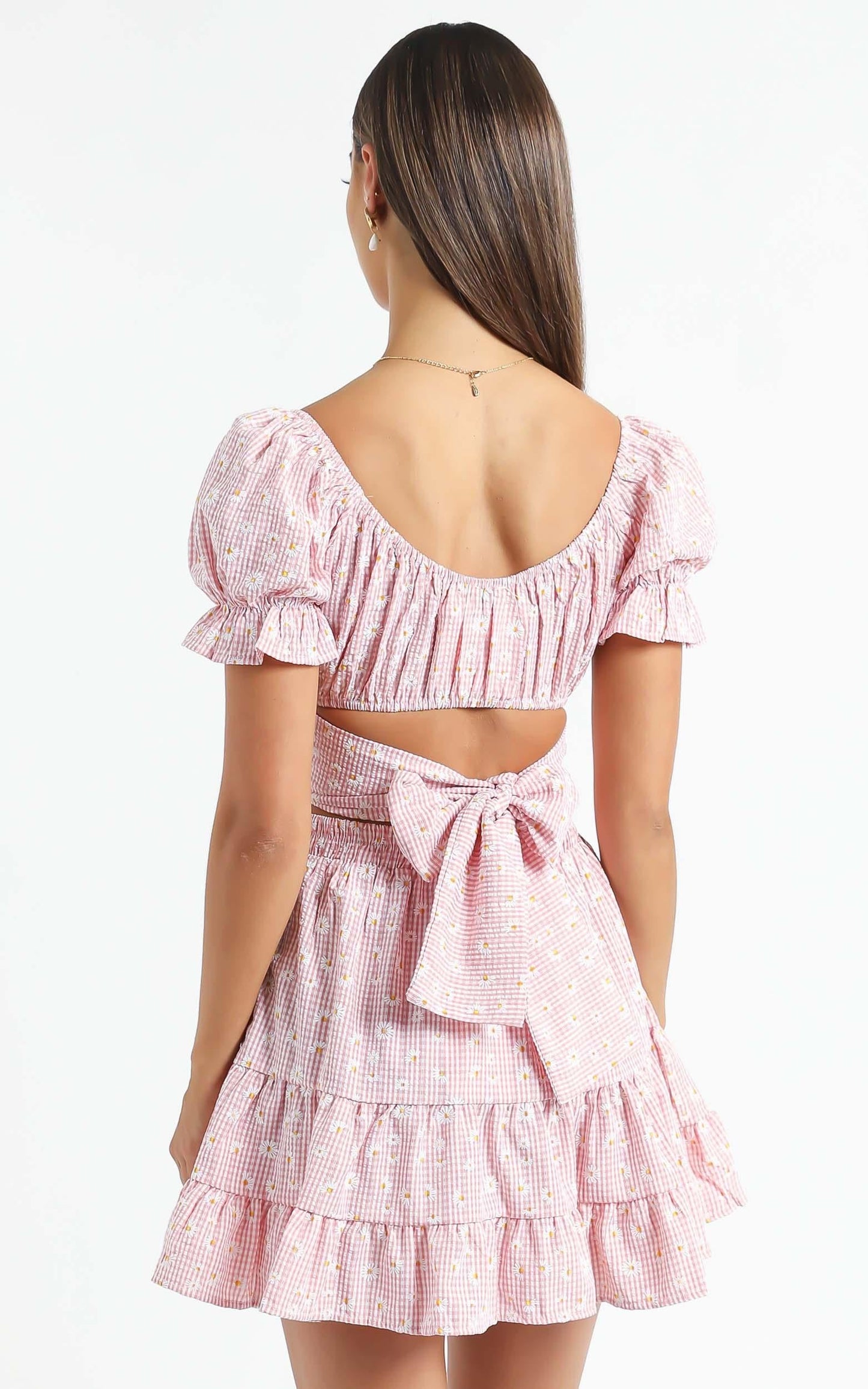 Polly Two Piece Set in Red Gingham