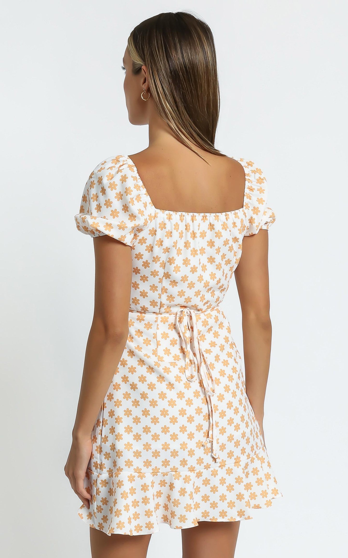 Porsha Dress in Mustard Floral