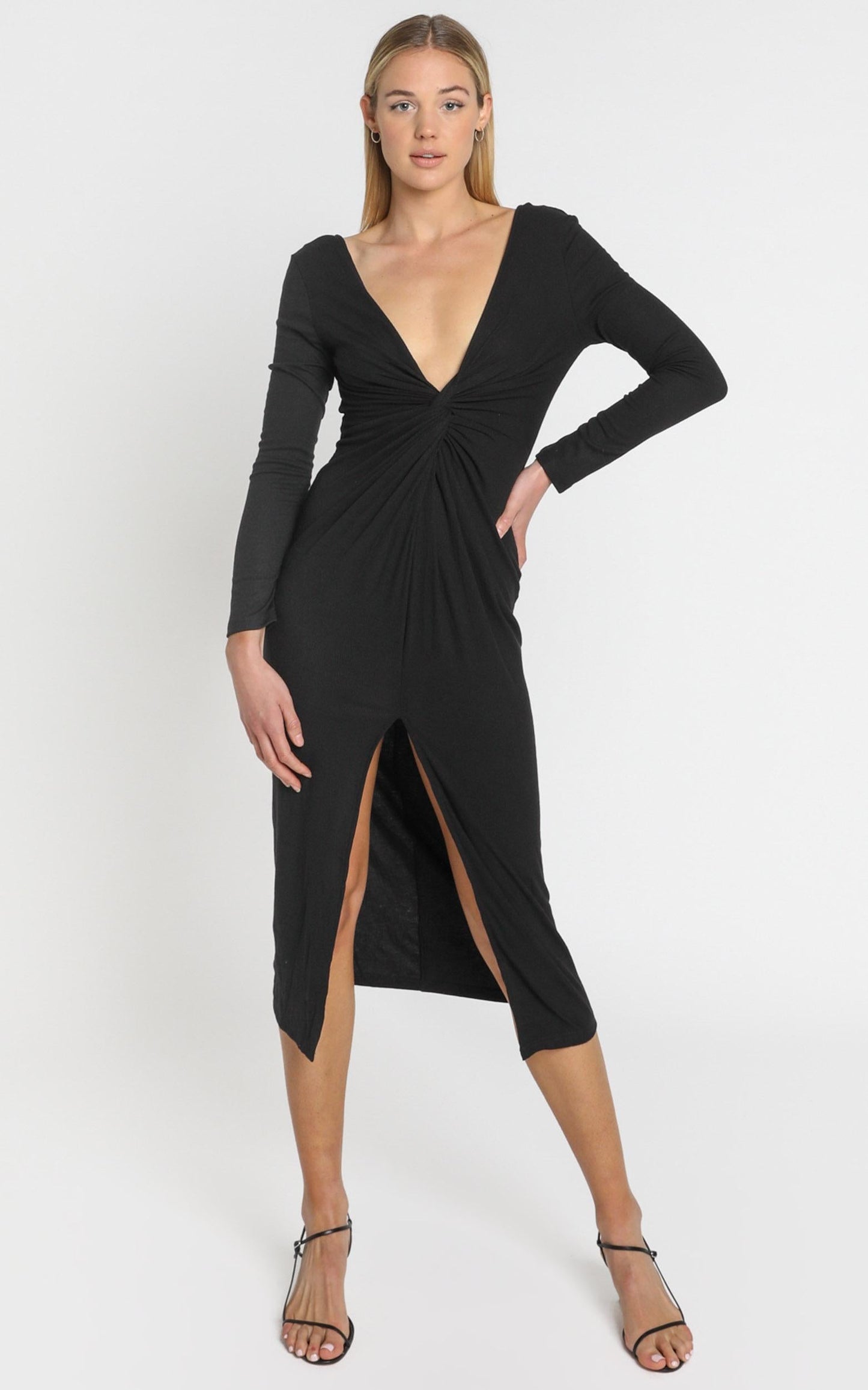 Prime Dress in Black Rib