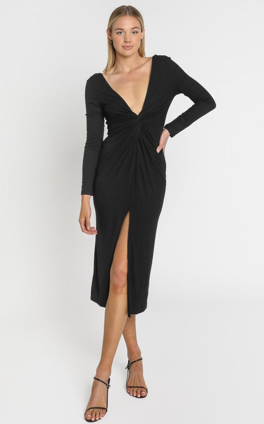 Prime Dress in Black Rib