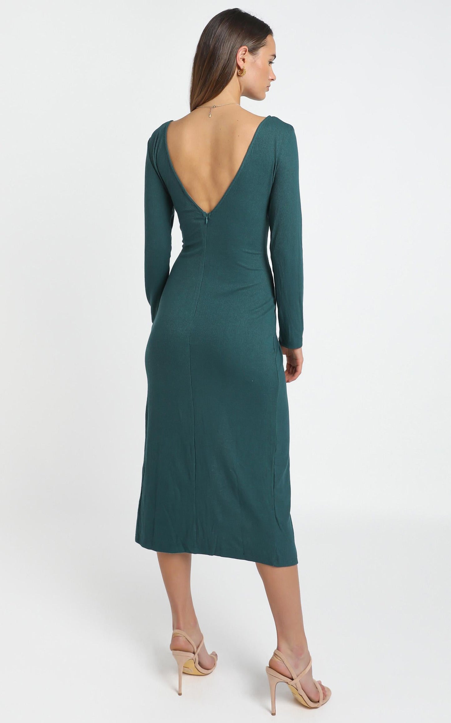 Prime Dress in emerald rib