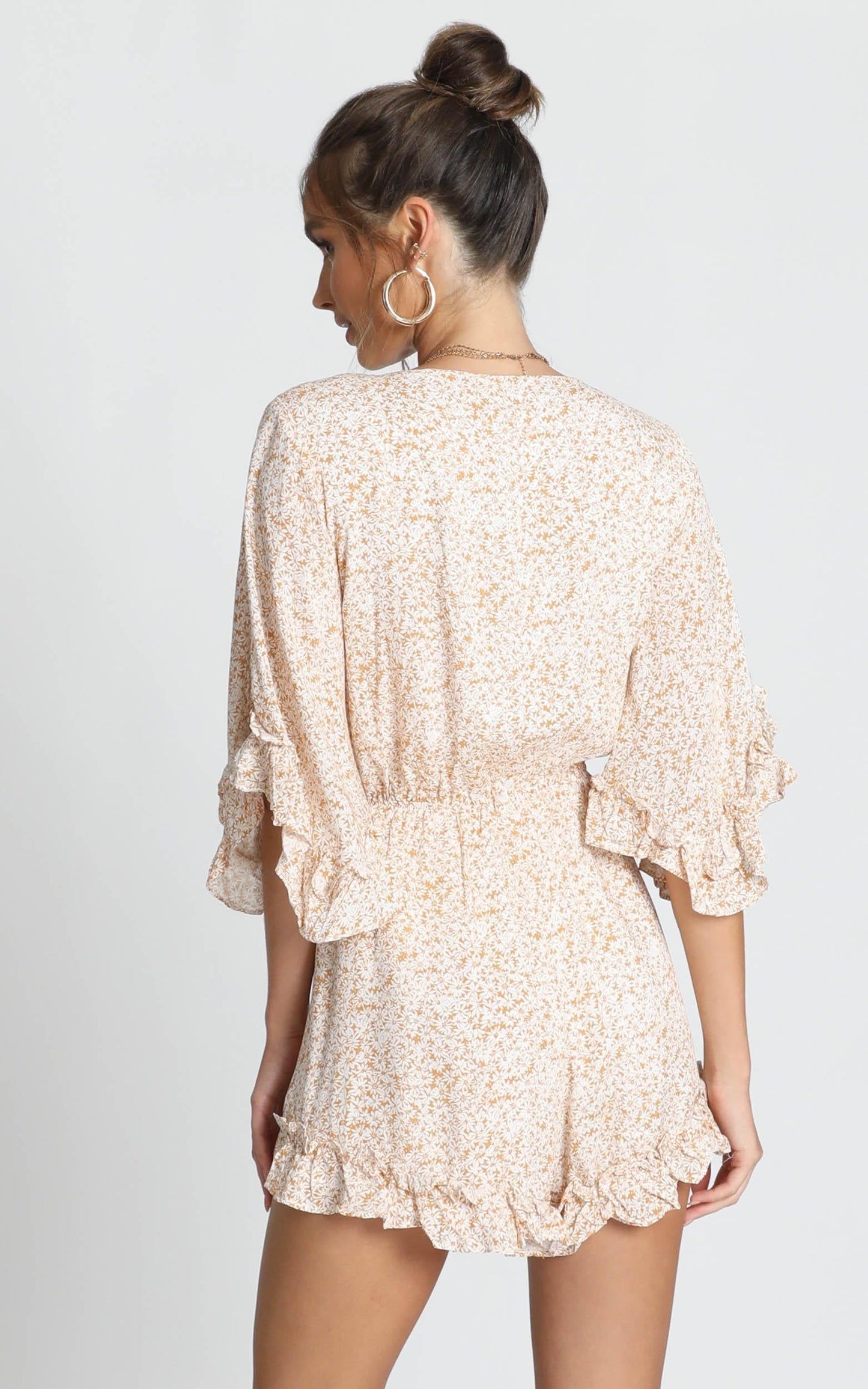 Priya Tie Playsuit in Yellow Floral