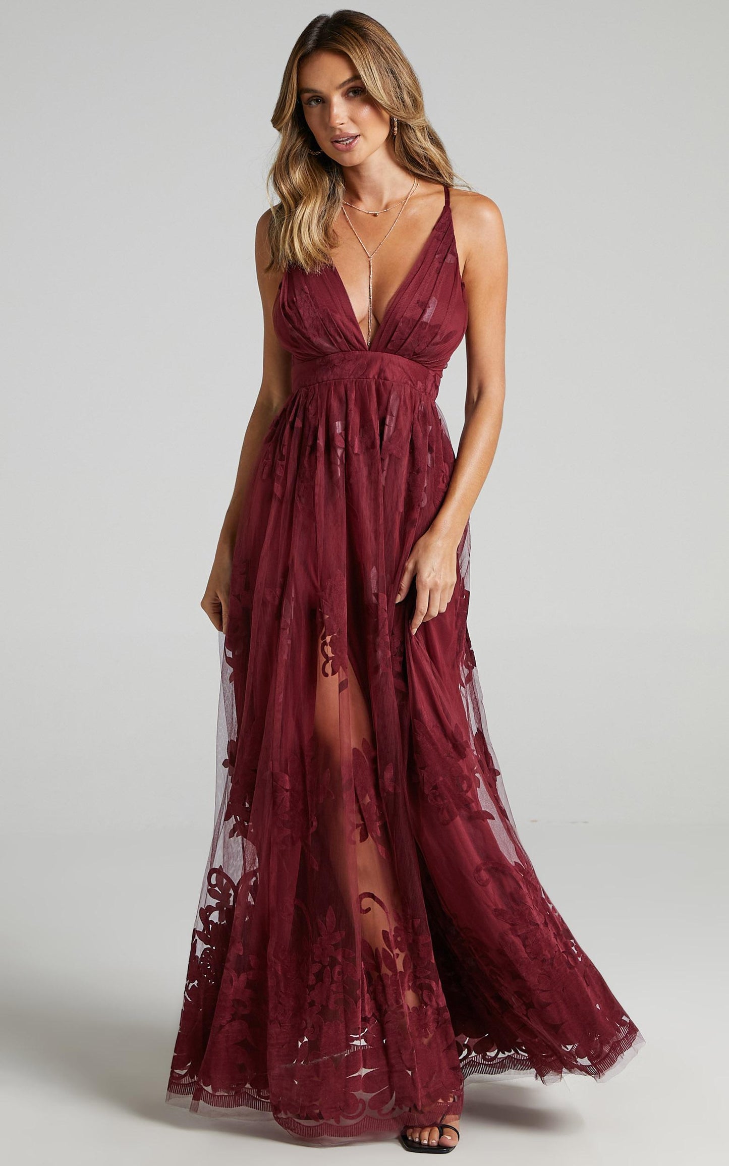 Promenade Maxi Dress in Wine