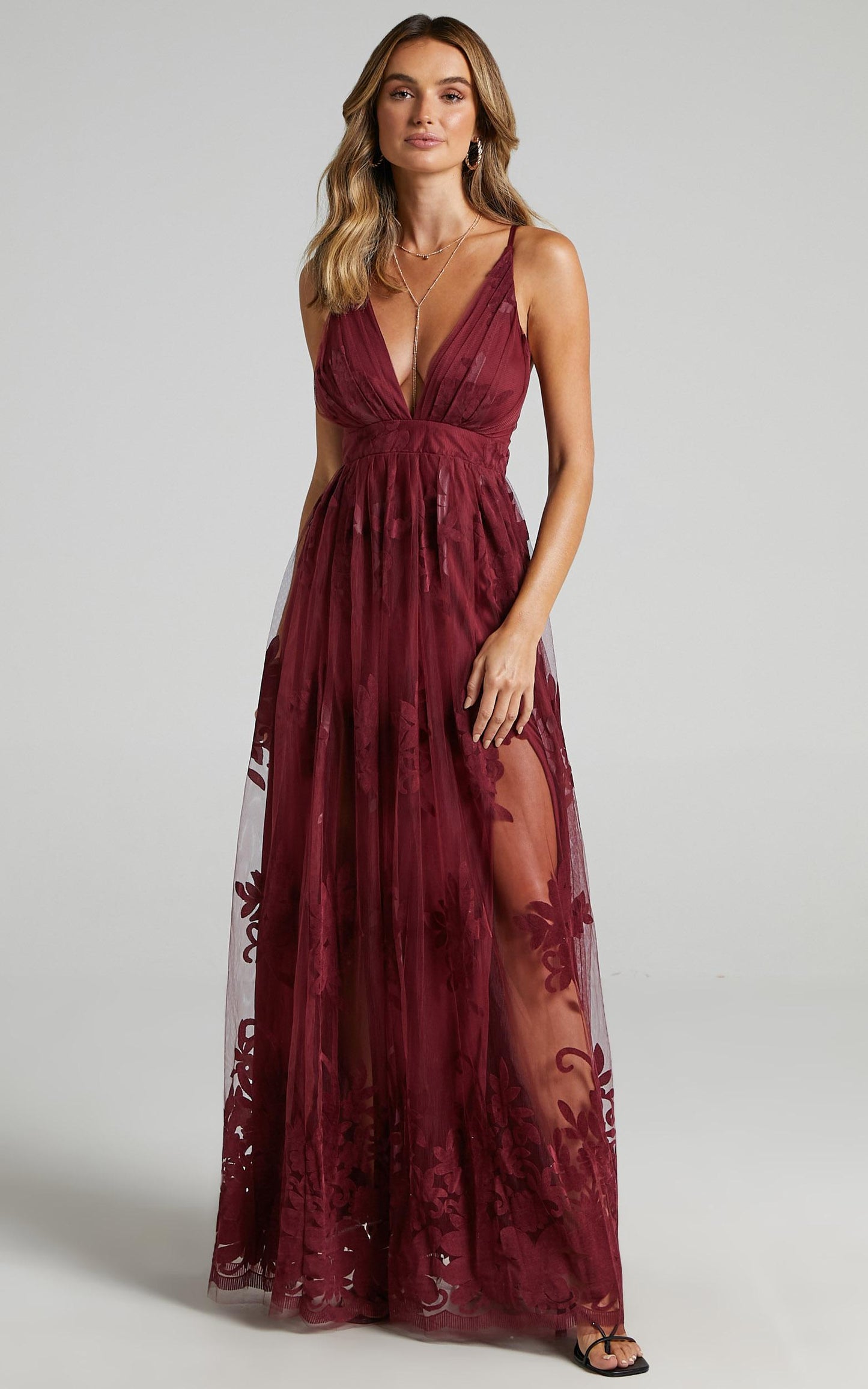 Promenade Maxi Dress in Wine