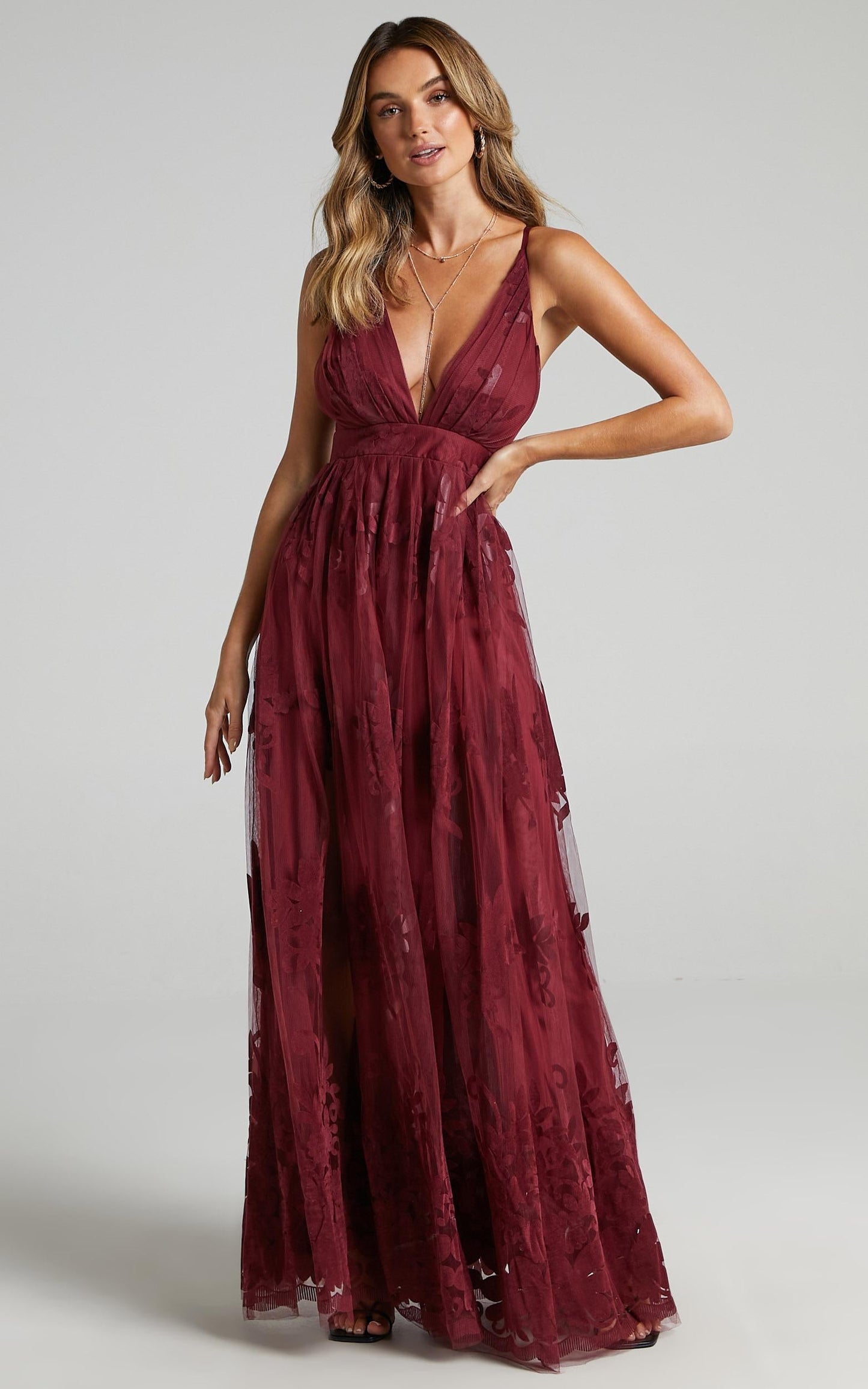 Promenade Maxi Dress in Wine