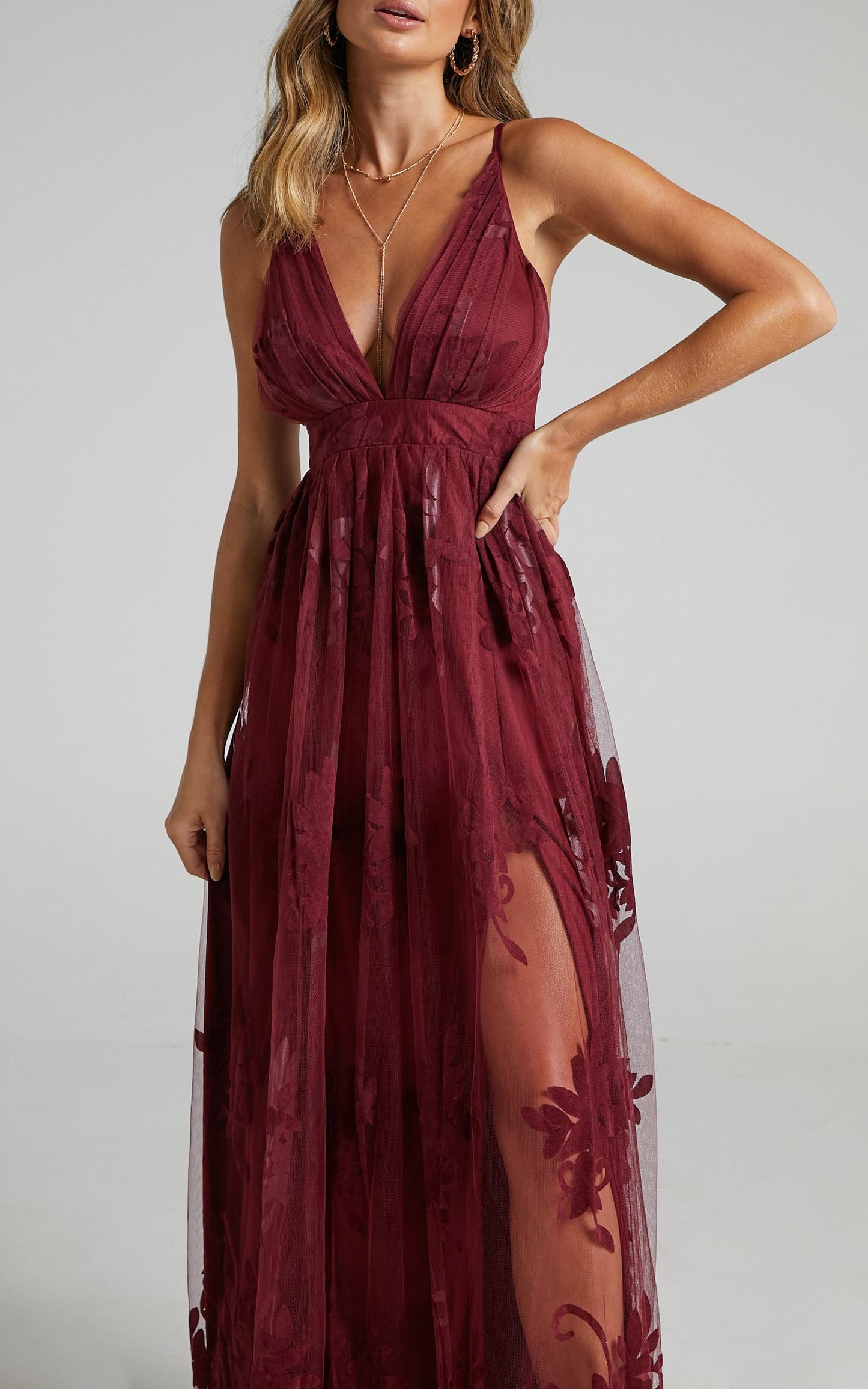 Promenade Maxi Dress in Wine