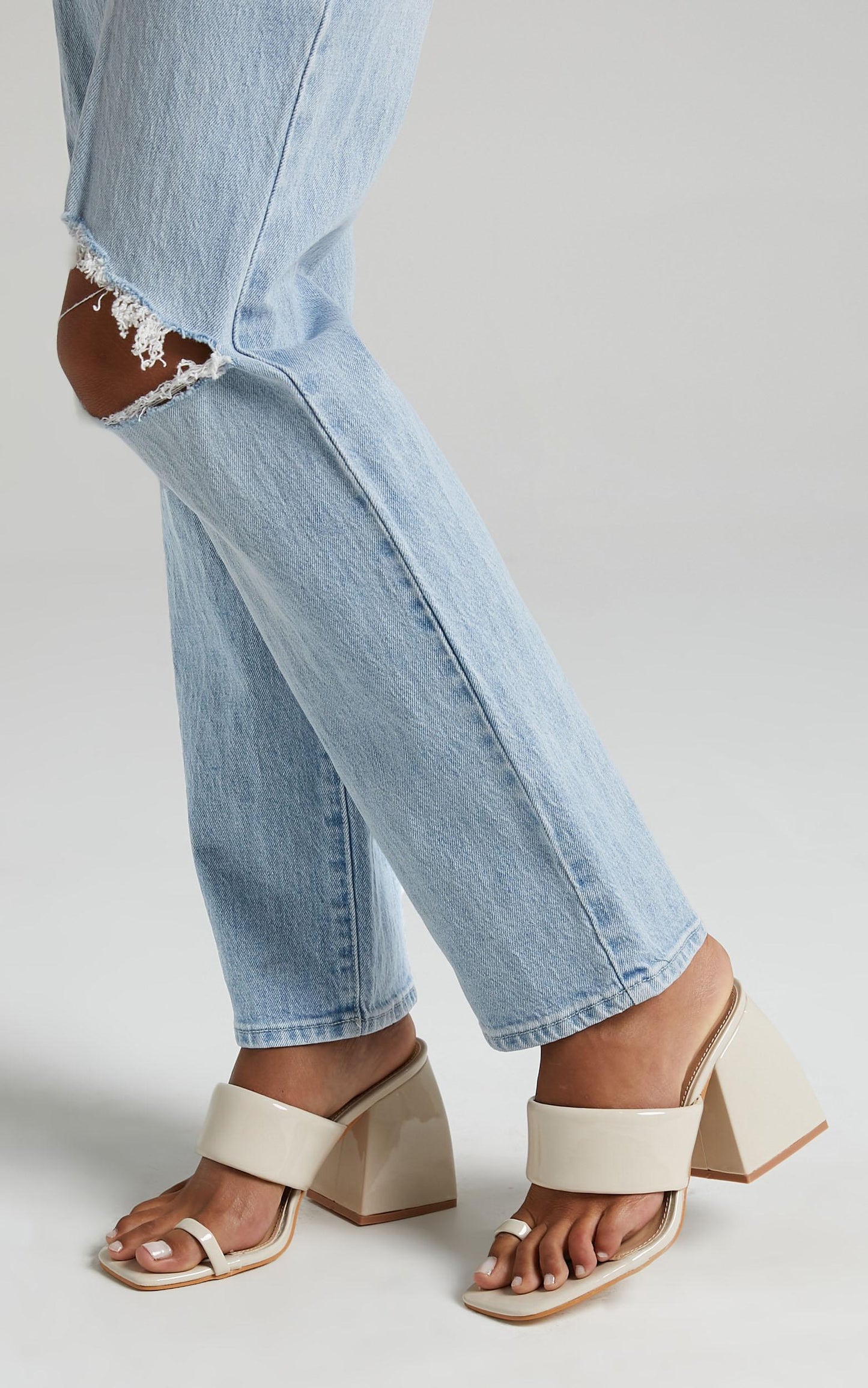 Public Desire - Caden Heels in Cream Patent