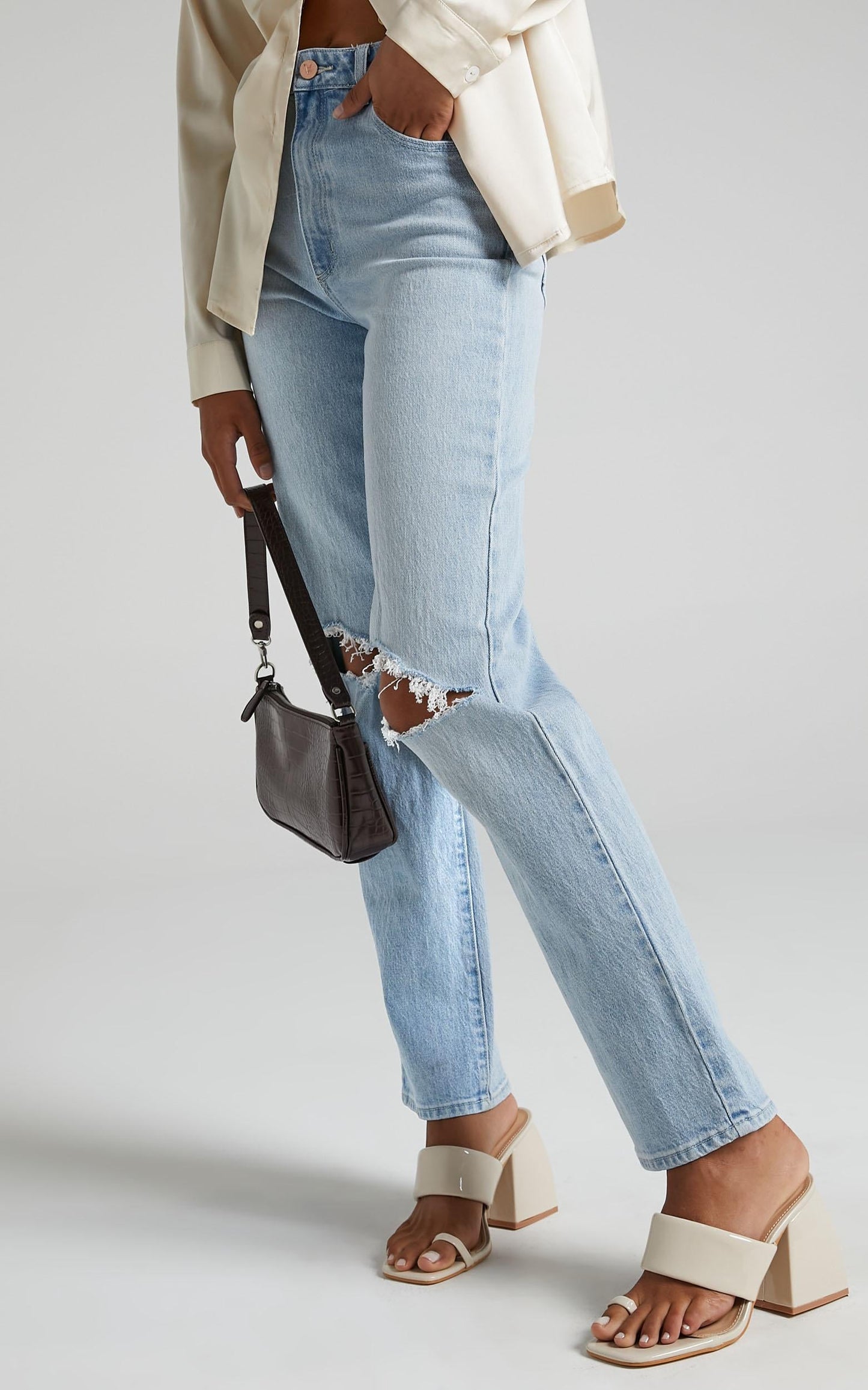Public Desire - Caden Heels in Cream Patent