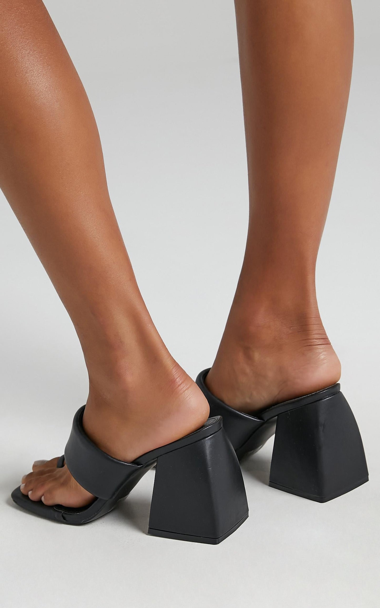 Public Desire - Caden Heels in Black PU