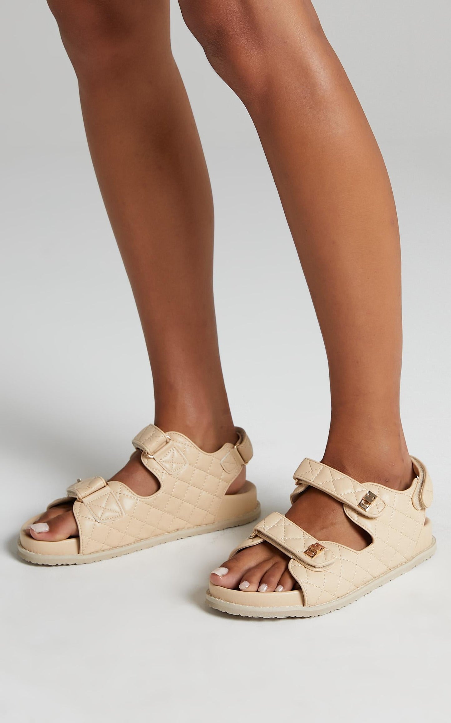Public Desire - Carmen Sandals in Beige PU