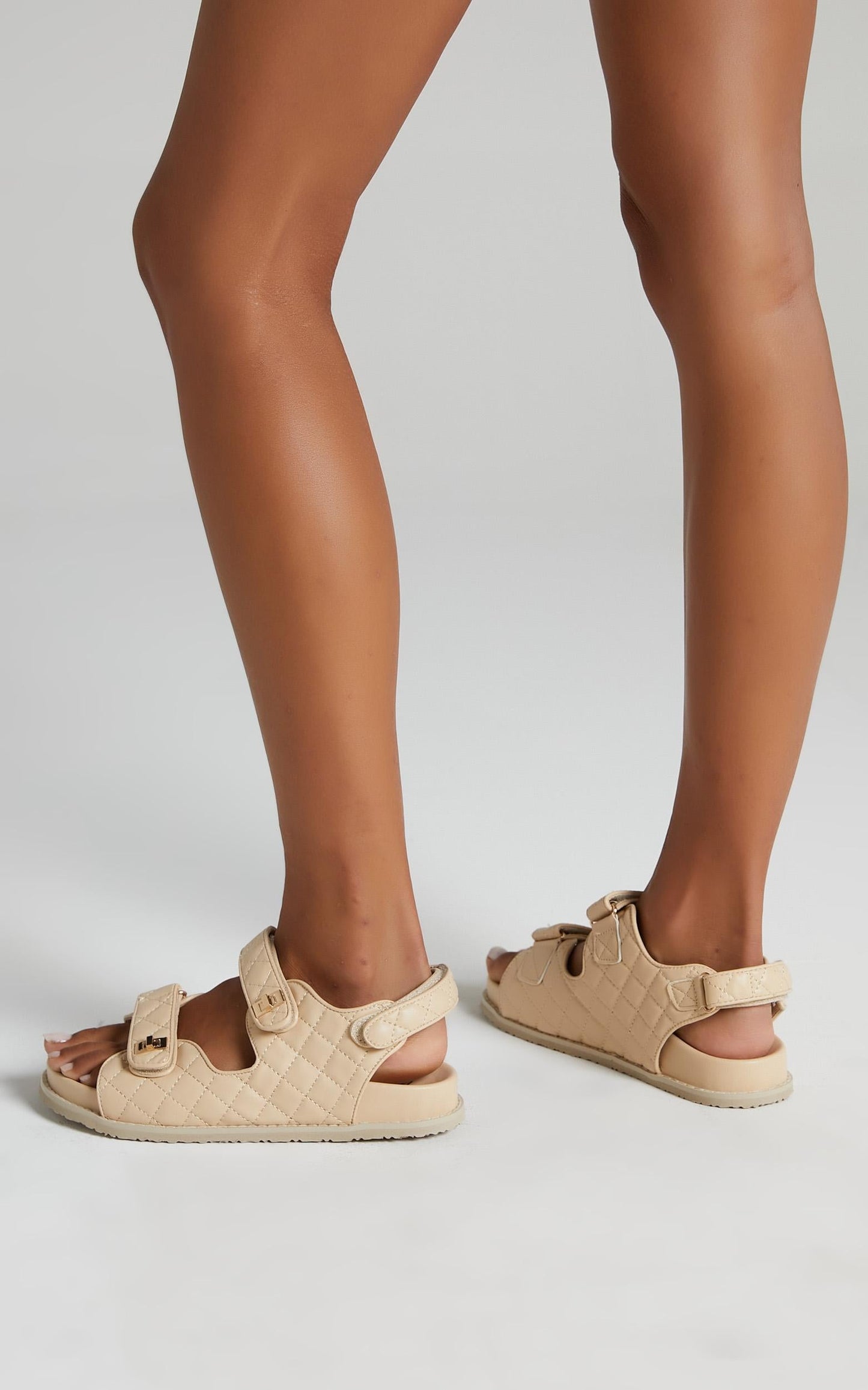 Public Desire - Carmen Sandals in Beige PU