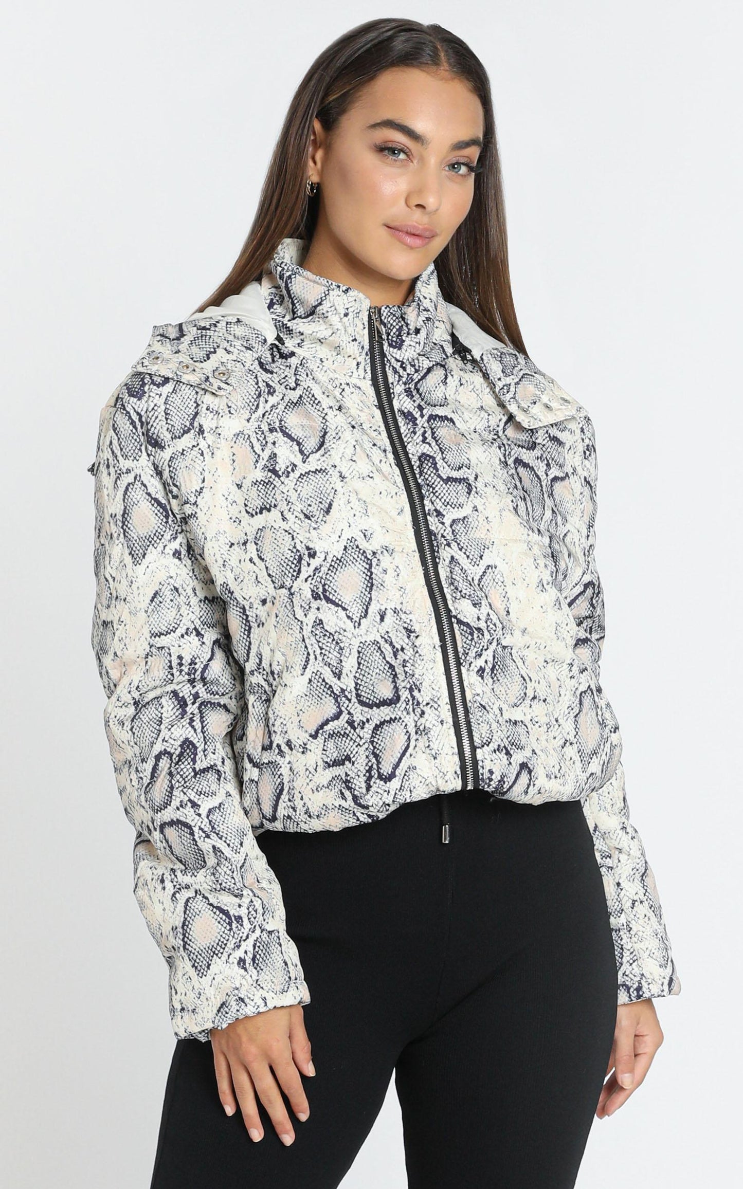 Gone Wild Padded Jacket in Snake Print