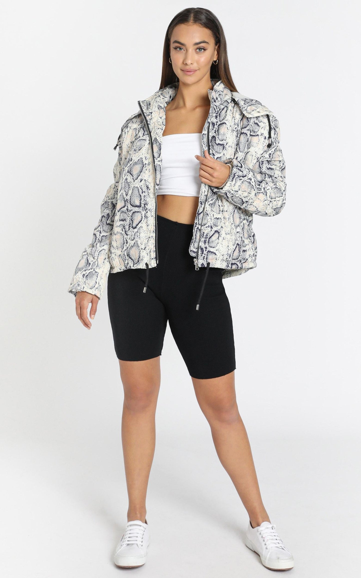 Gone Wild Padded Jacket in Snake Print