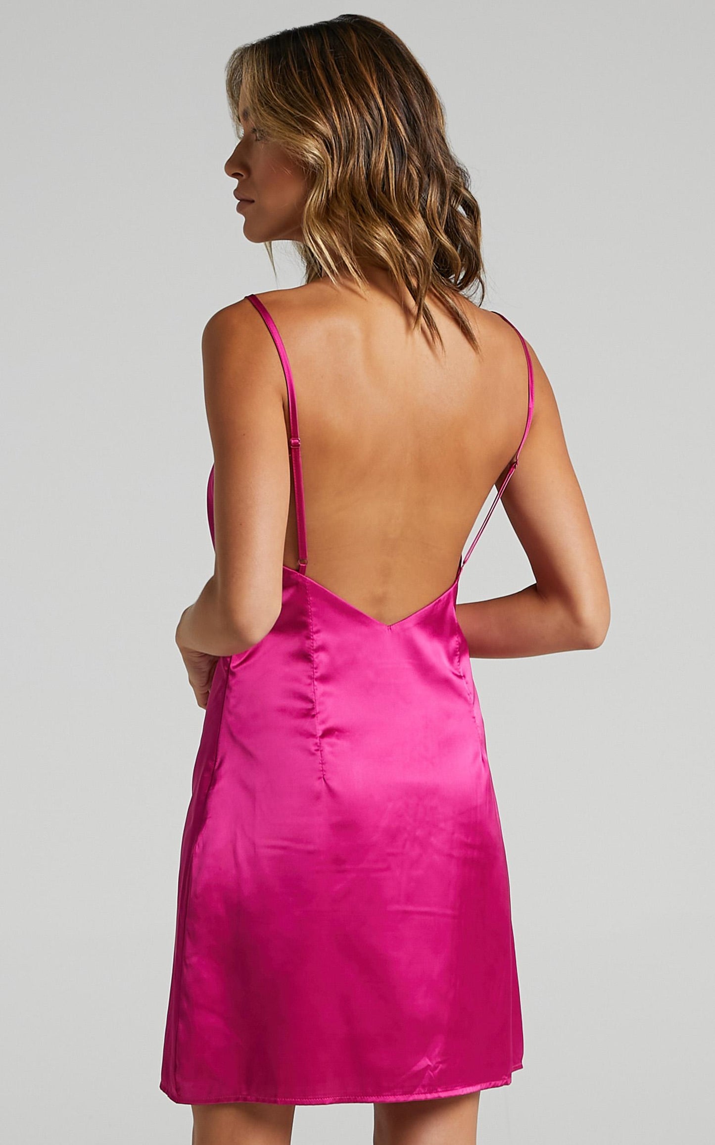 Puglia Dress in Pink Satin