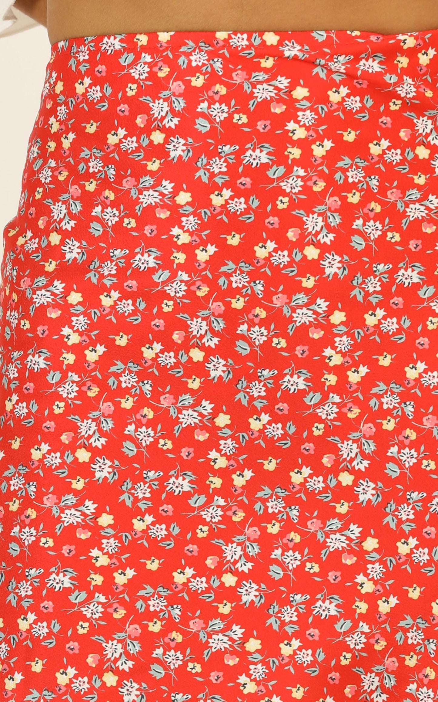 Puzzle Pieces Skirt In Red Floral