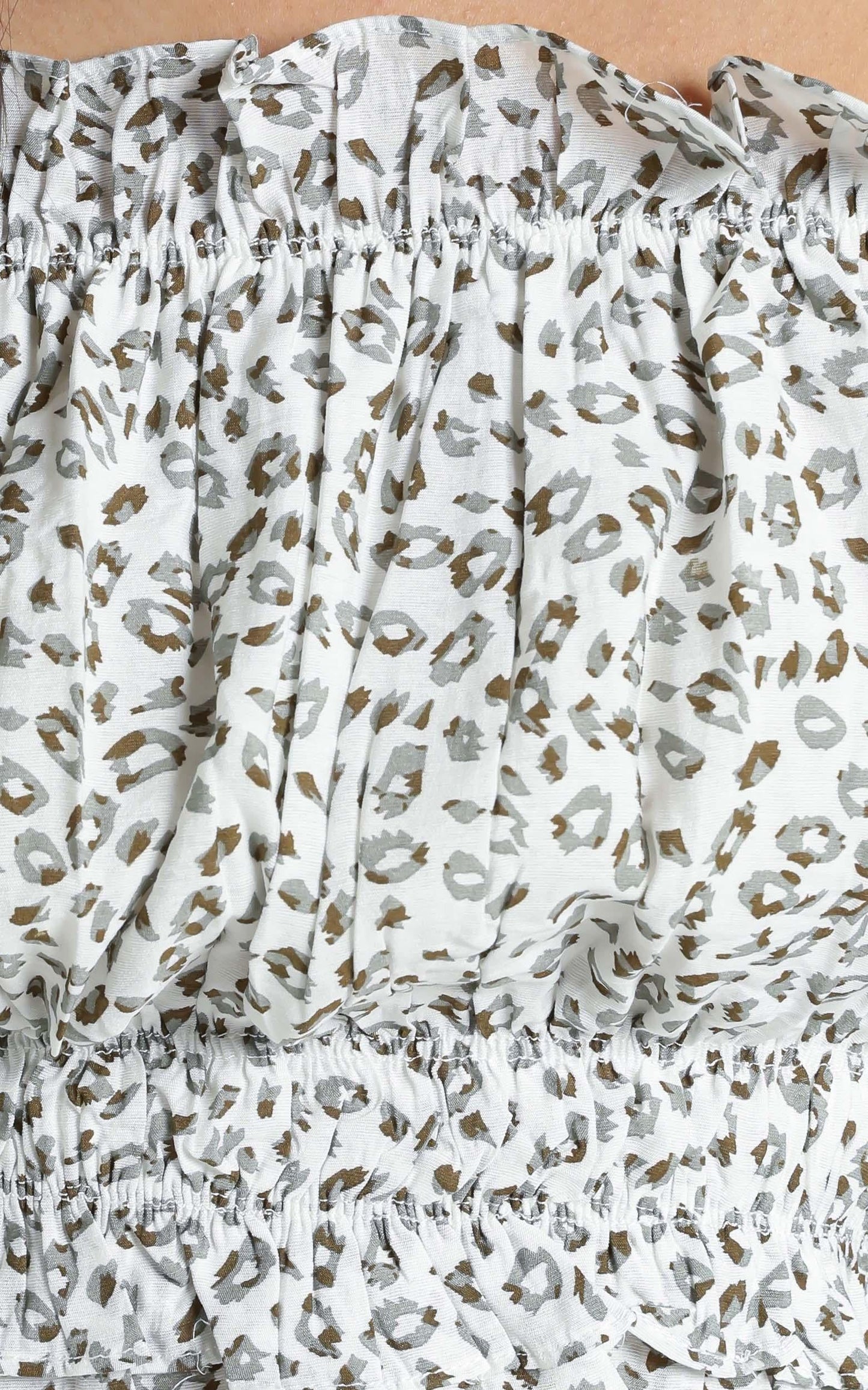 Perry Top in White Leopard Print