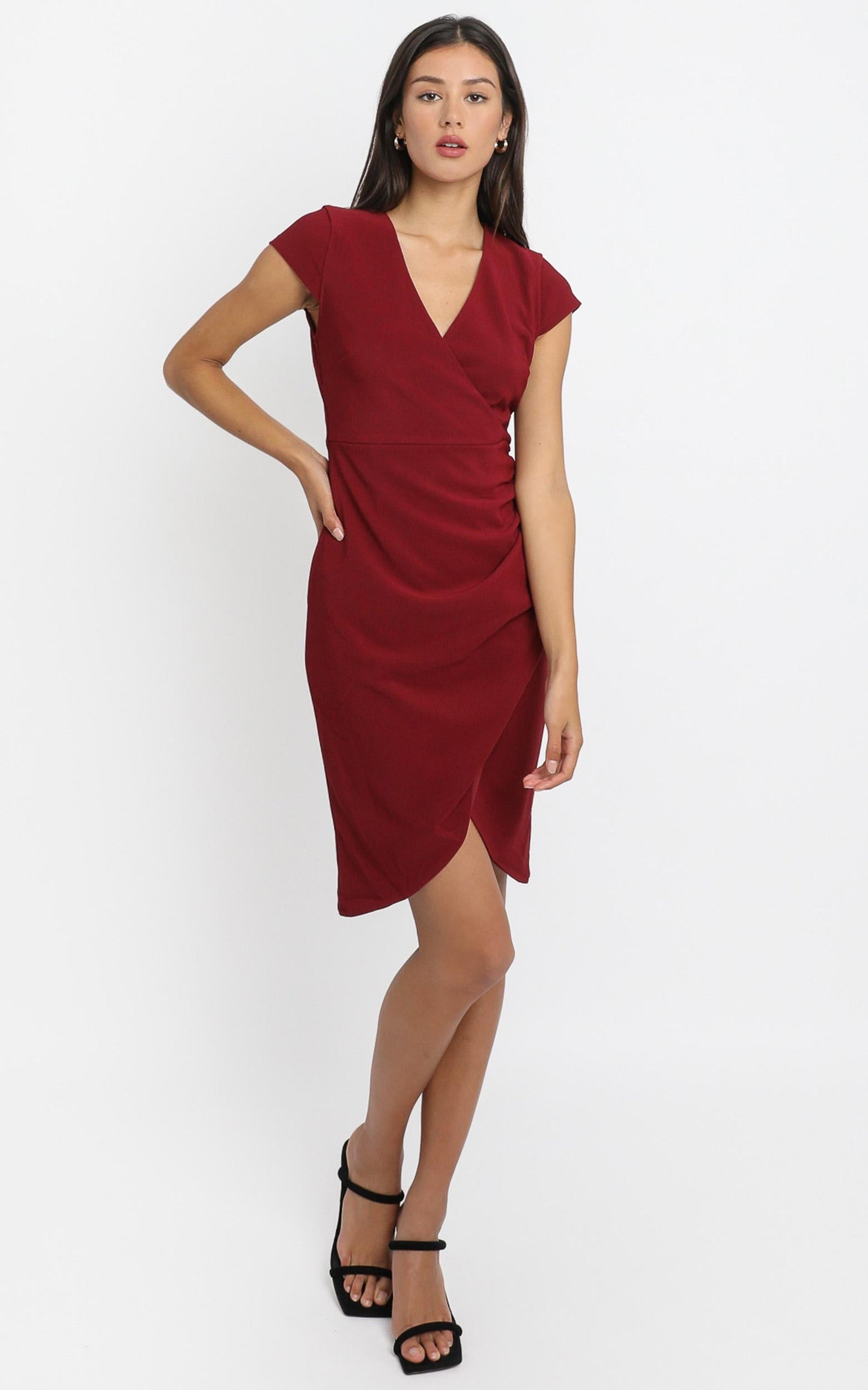 Quick Decider Dress in Wine