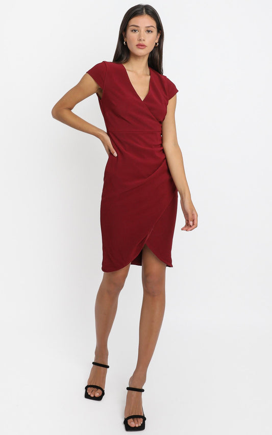 Quick Decider Dress in Wine