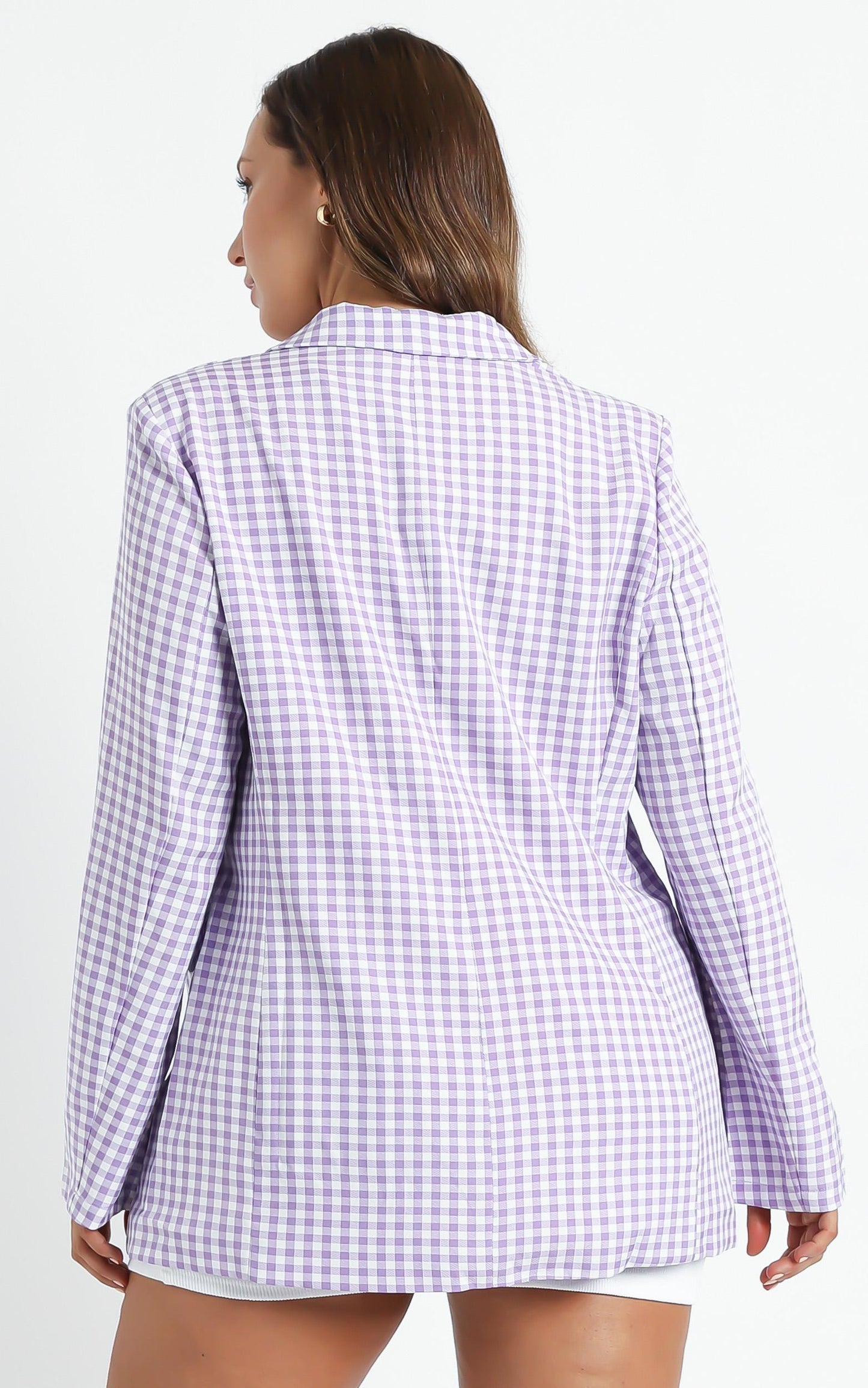 Quick To Win Blazer in Lilac Check