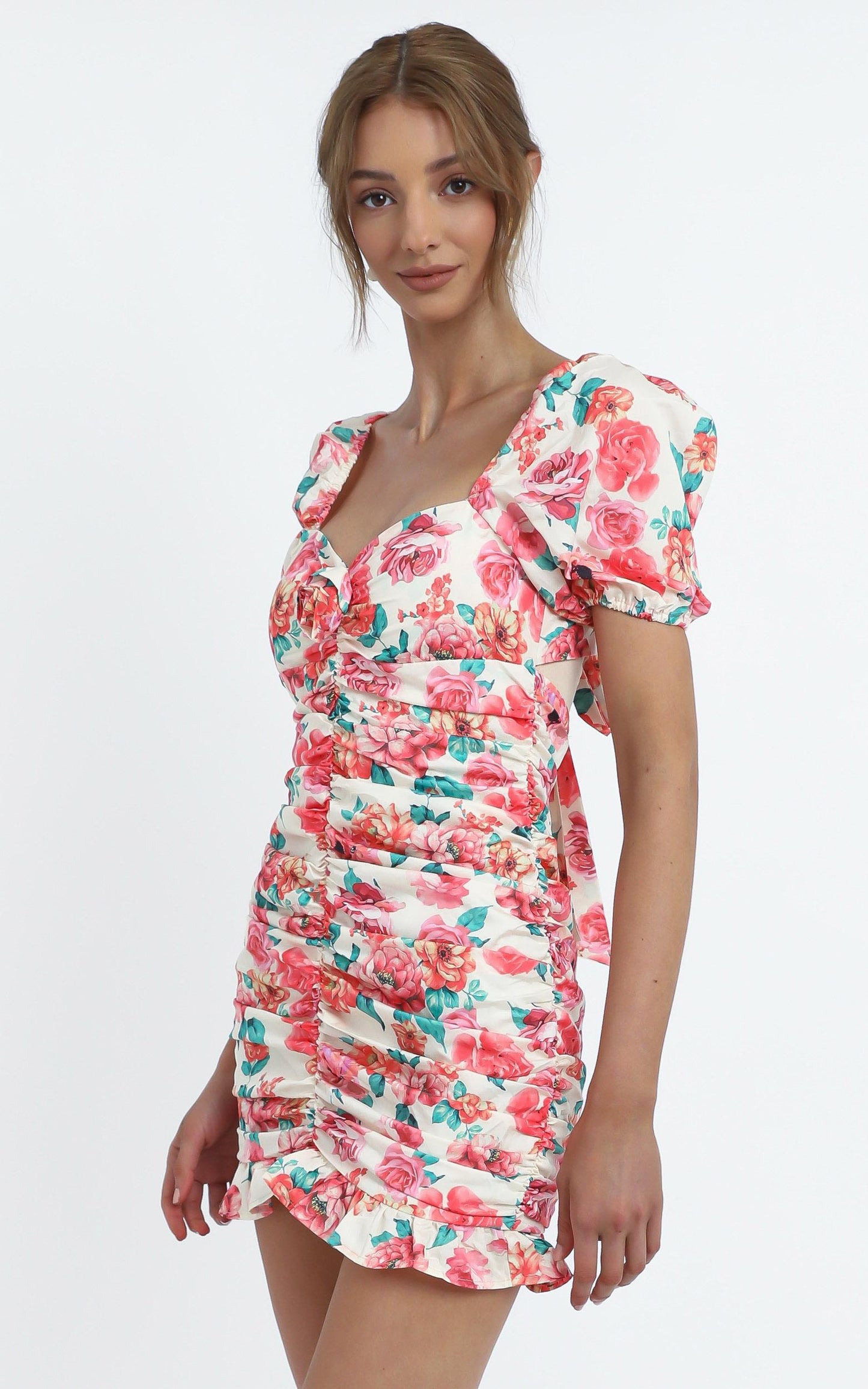 Rachel Dress in Pink Floral