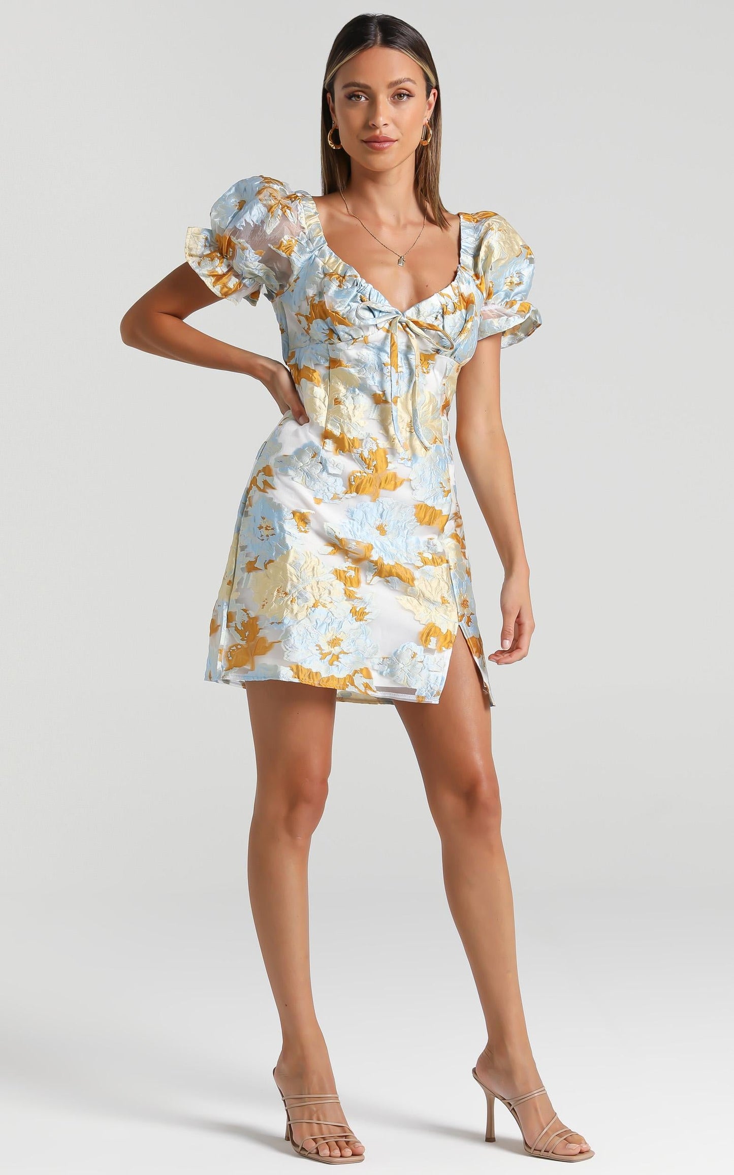 Rachelle Dress in Blue Floral