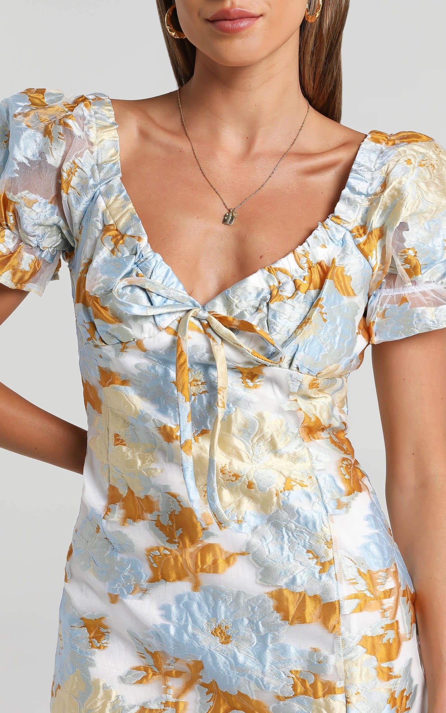 Rachelle Dress in Blue Floral